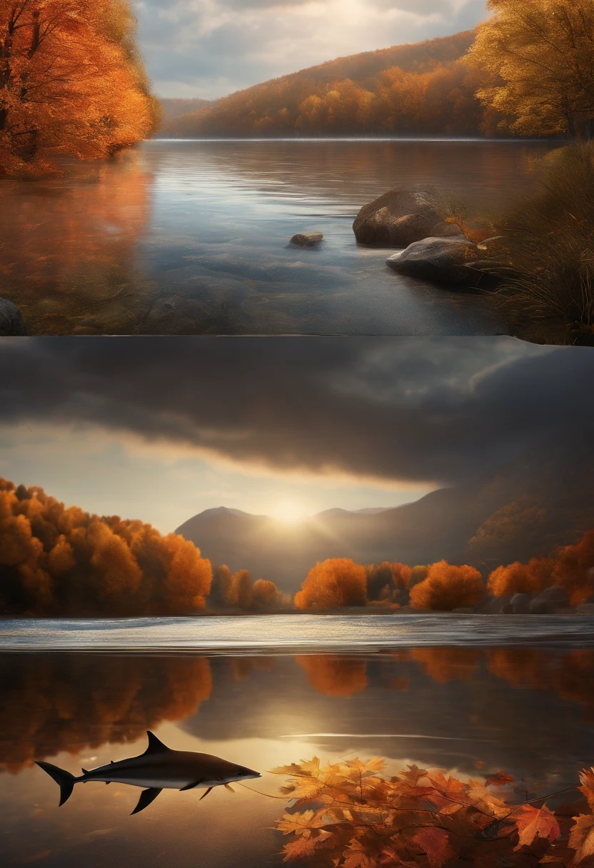 A few autumn swordfish、Saury、Autumn swordfish on ice、Realistic cinematic photos, Ultra HD, Realistic, Vivid colors, Highly detailed, UHD Drawings, pen and ink, Perfect composition, beautiful detailed intricate insanely detailed octane render trending on artstation, 8K, photorrealistic concept art, soft natural volumetric cinematic perfect light