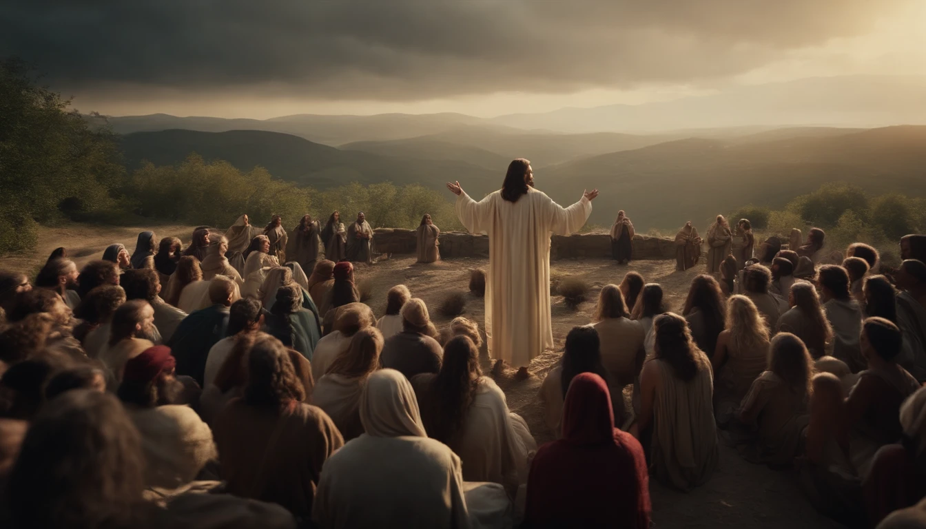 Jesus is speaking to the crowd and a woman stands up and talks to Jesus