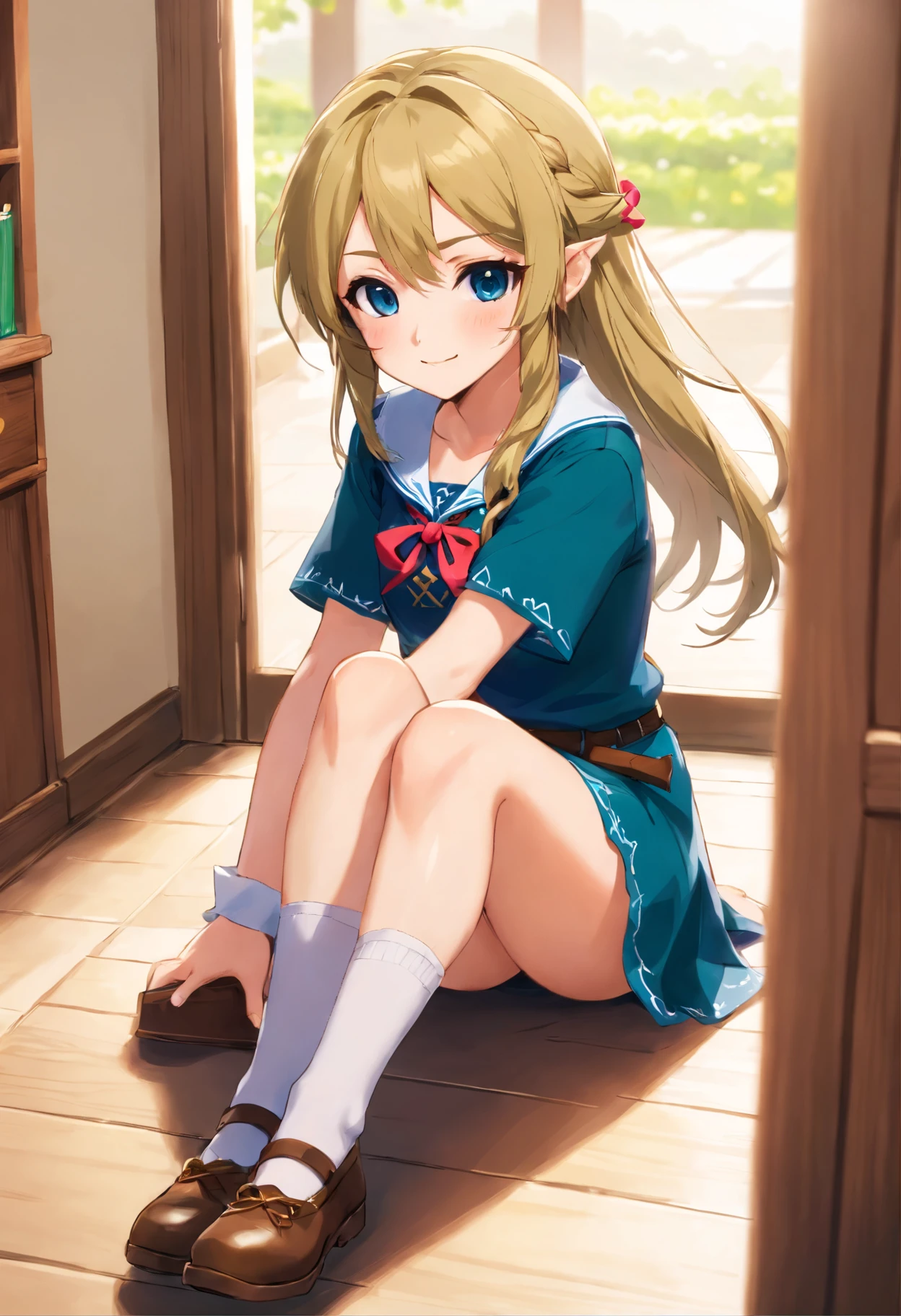 anime girl sitting on the floor with her legs crossed, a hyperrealistic schoolgirl, the anime girl is crouching, teasing smile, realistic schoolgirl, ecchi, hyperrealistic schoolgirl, by Jin Homura, cute schoolgirl, fubuki, gapmoe yandere, ecchi style, ecchi anime style, school girl, yandere, seductive anime girl