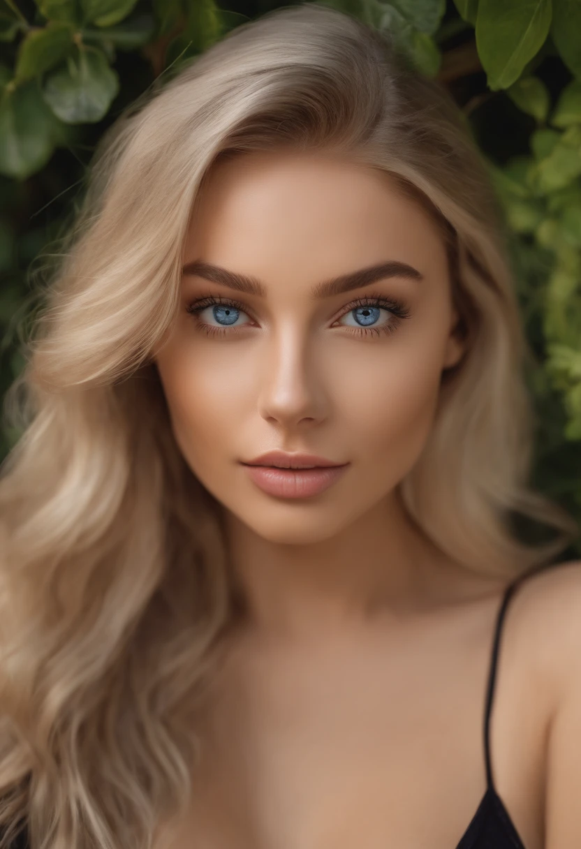 arafed woman fully , sexy girl with blue eyes, ultra realistic, meticulously detailed, portrait sophie mudd, blonde hair and large eyes, selfie of a young woman, bedroom eyes, violet myers, without makeup, natural makeup, looking directly at the camera, face with artgram, subtle makeup, stunning full body shots sticking her tongue out and enjoying on the grass, in bedroom, medium to large size bust, wearing