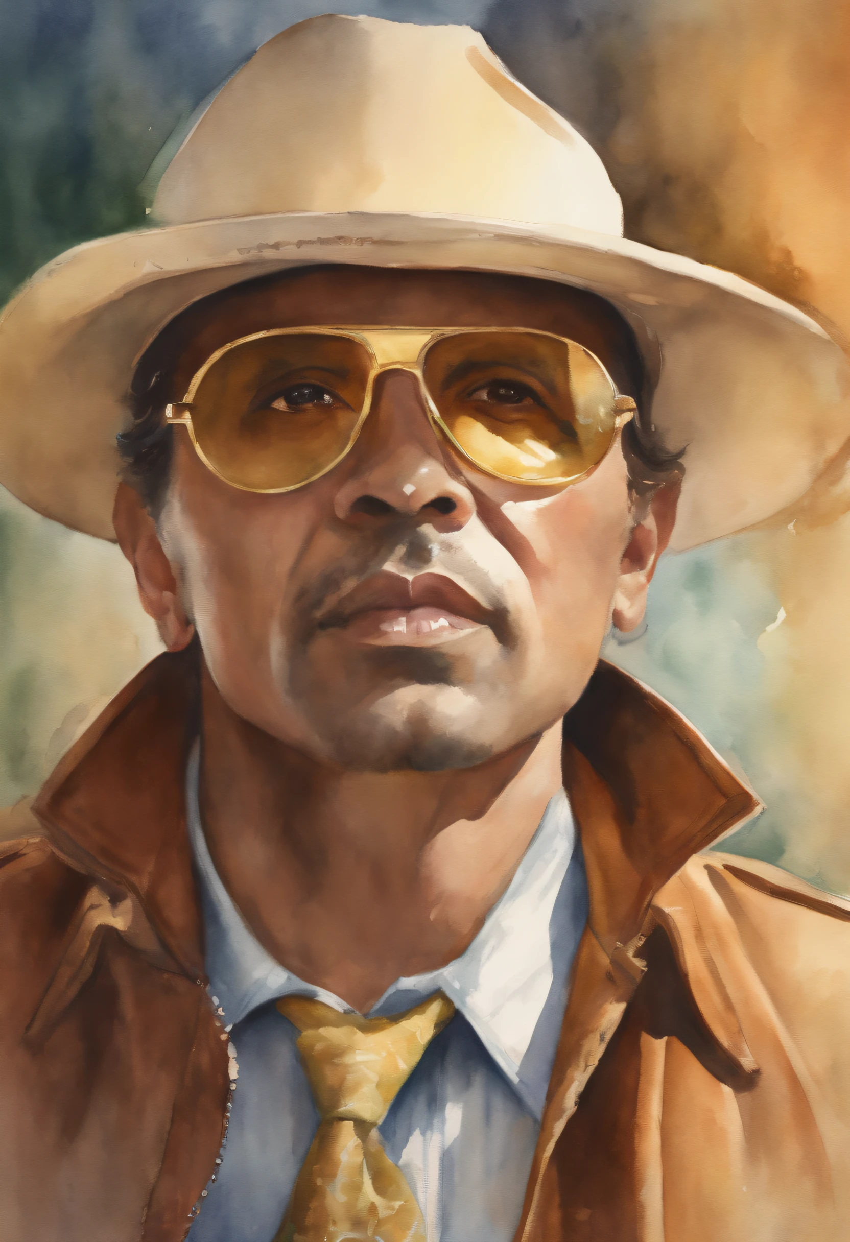 (((Bruno Amadio watercolor style))),(((following eyes effect))),((pastel light colors)),(((mexican narco culture enviroment)),(((The underneath view of ((( detailed ))) A drugs dealer mexican narco cartel golden snub-nose monkey using the Jesus Malverde gangster suit on the tijuana's street , Provocative, in the style of watercolour, tetradic colors, 3D vector art, cute and quirky, fantasy art, watercolor effect, bokeh, hand-drawn, digital painting, low-poly, soft lighting, bird's-eye view, isometric style, retro aesthetic, focusedon the character, 8K resolution, photorealistic rendering, usingCinema 4D,highly detailed, professional light
