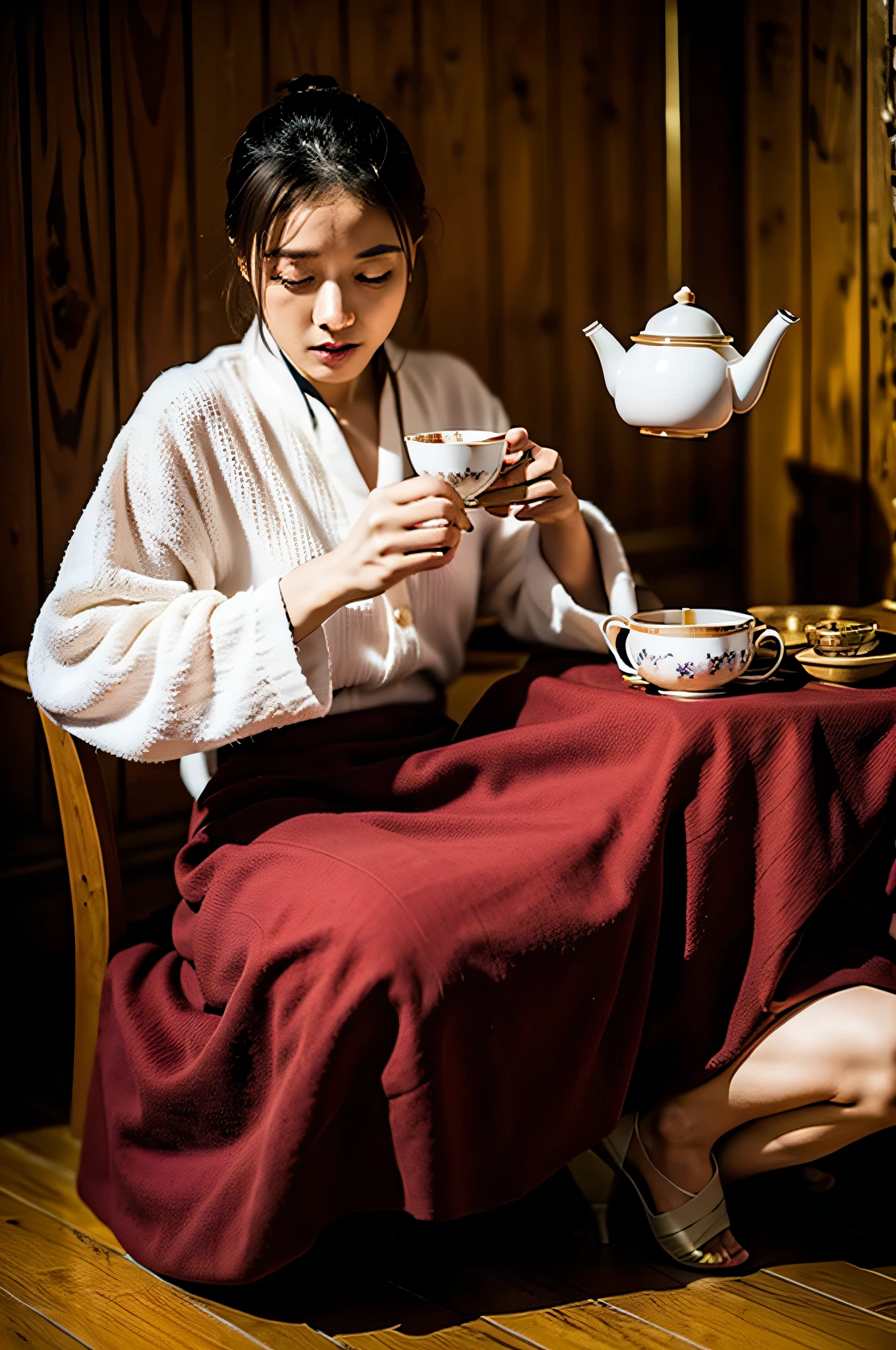 Drinking tea