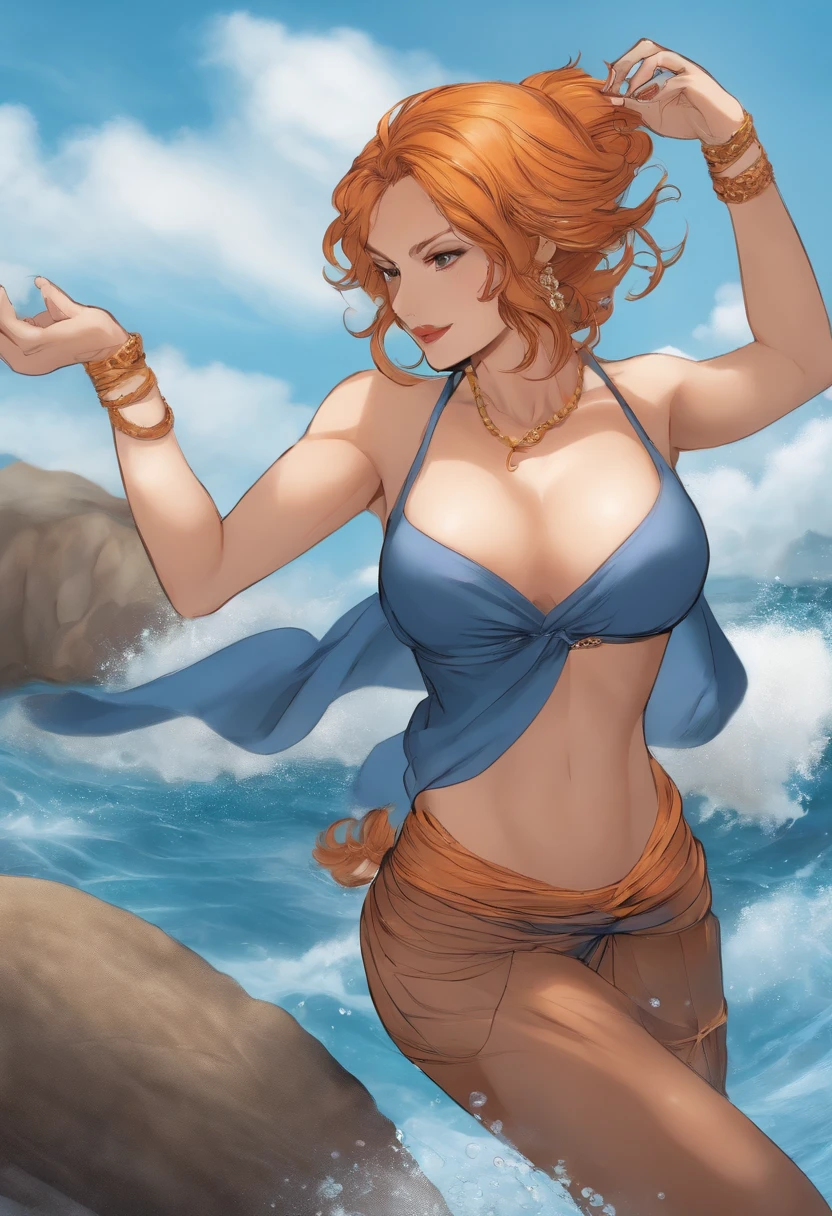 Nami getting buttfucked in full nelson position