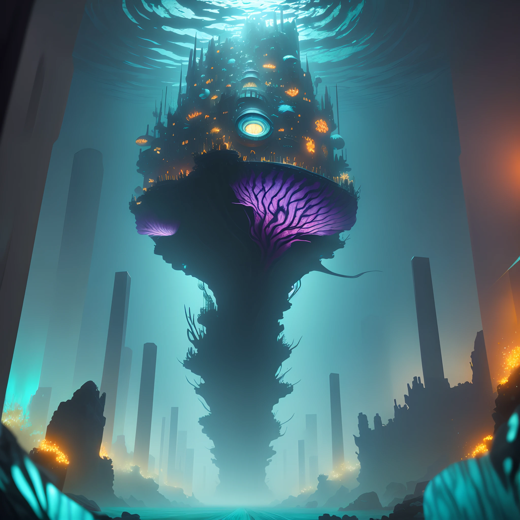 (Masterpiece), (extremly intricate:1.3), (Realistic), There is a large underwater futuristic wonderland，There are a lot of colorful fish inside, an underwater city, futuristic underwater metropolis, an underwater city, Underwater market, Colorful underwater creatures，Colorful tropical fish，light  leaks，depth of fields，Amazing scenery，deep sea cyberpunk, cyberpunk atlantis, Stylized urban fantasy artwork, underwater environment, , Dramatic, Award-Awarded, Cinematic lighting,  volumetrics dtx, (filmgrain, The background is blurred out, Bokeh, Depth of field, Motion blur:1.3),Art germ, Broken glass, ((bubbly underwater scenery)) ，Radiant light octane rendering is highly detailed