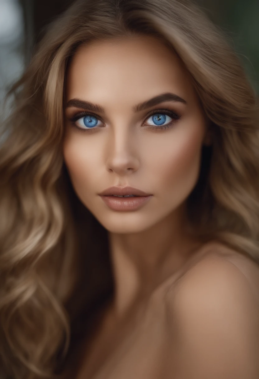 Allard woman completely , Sexy blue-eyed girl, Ultra photo realsisim, detailed meticulous, portrait sophie mudd, blonde hair and large eyes, selfie of a young woman, bedroom eyes, Violet Myers, nomake-up, Natural makeup, look straight at the camera, face with artgram, Subtle makeup, In Mutans , Small to large busts;