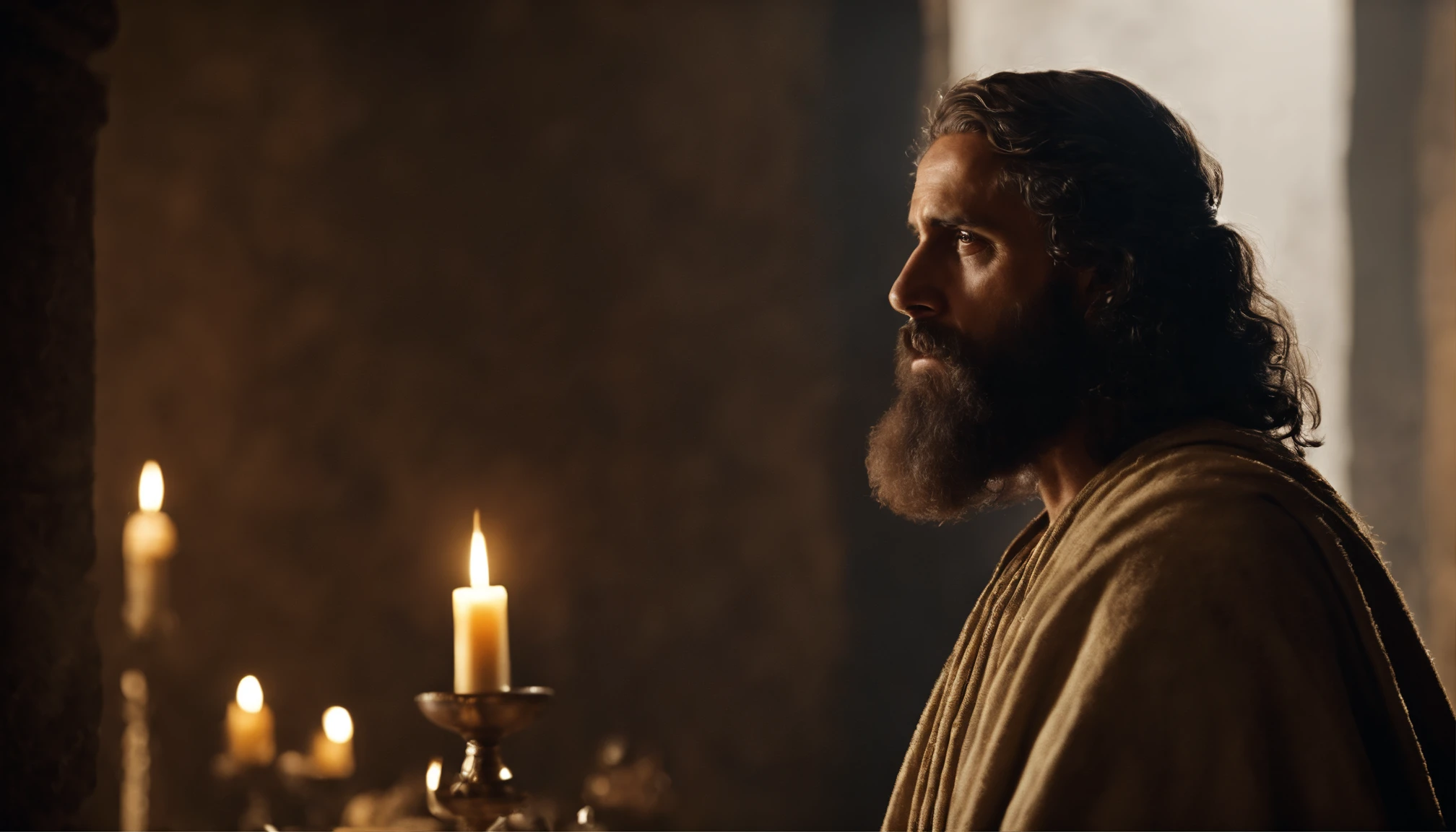 Paulo, apostolo de Jesus cristo. barba branca, cabelos brancos, sinais de velhice no rosto. Biblical Character of the New Testament of the Bible