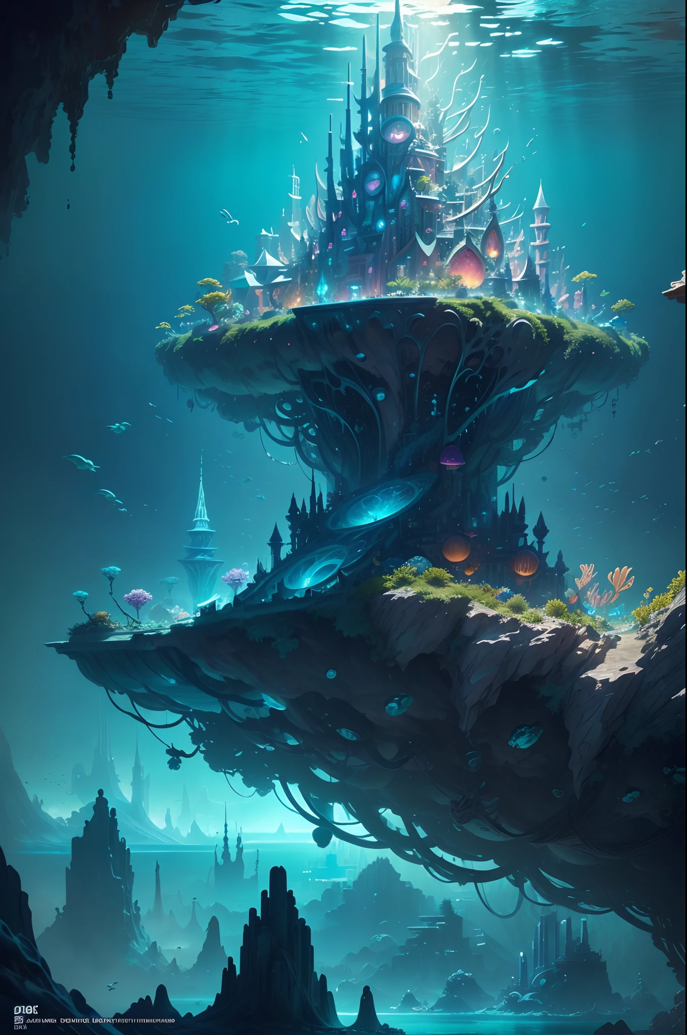 ((Need)), ((tmasterpiece)), (A detailed))，marvel universe，Beautiful city of Atlantis，Colorful underwater kingdom，Futuristic underwater city，Futuristic technology，Alien technology，Amazing sea creatures，Future cyberpunk，Surreal dreams，Surrealist art fantasy style，Epic digital fantasy art style，Art germ, Broken glass, ((bubbly underwater scenery)) Radiant light octane rendering is highly detailed