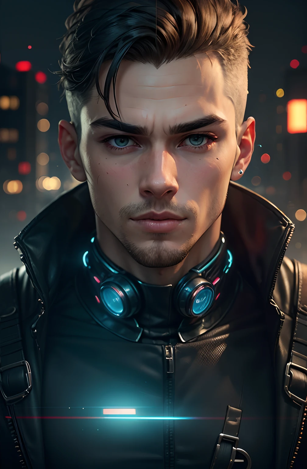 change background cyberpunk handsome boy,realistic face,8k,ultra realistic --auto