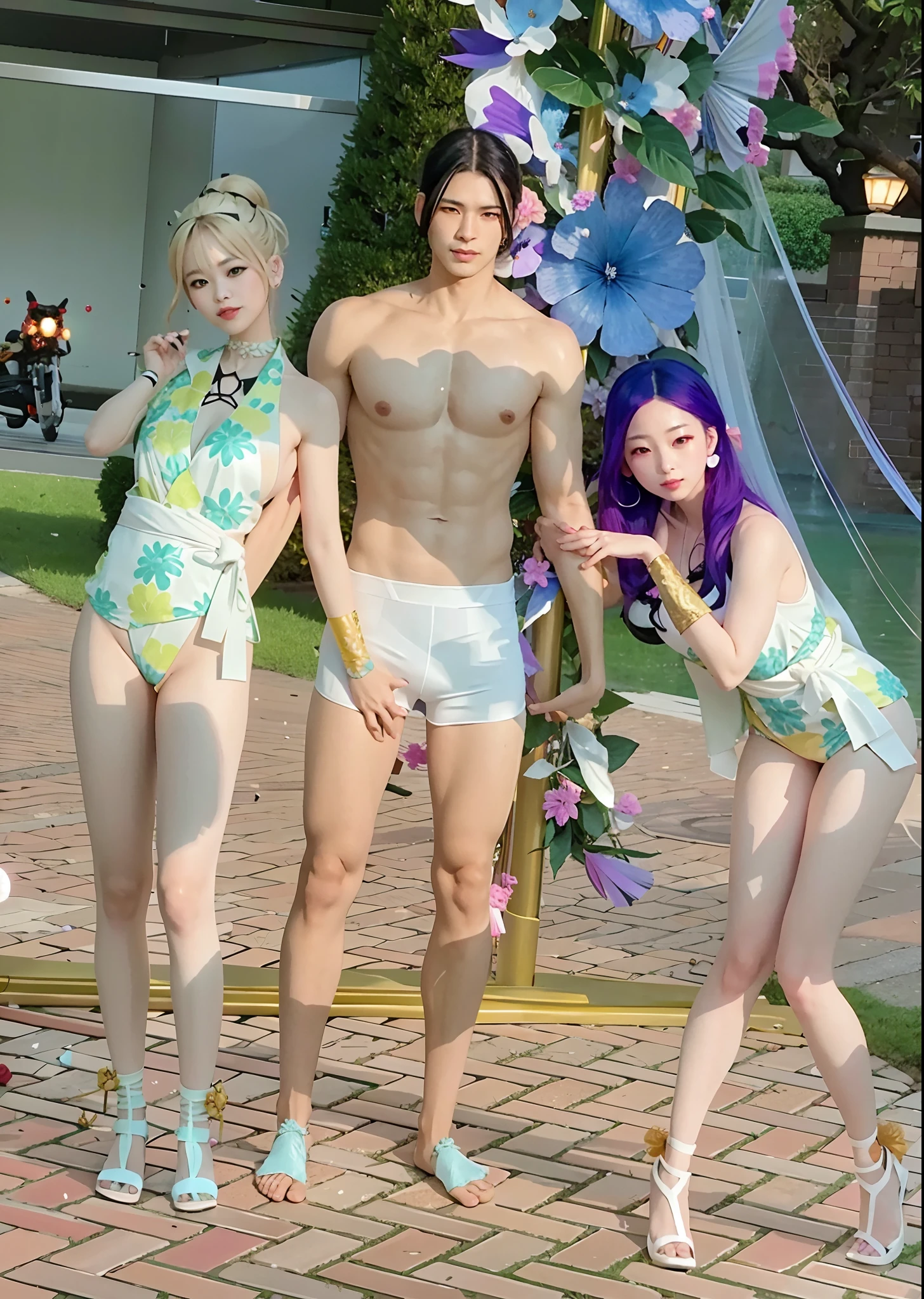 ((gorgeous Golden kimono)),((gorgeous orange kimono)),((gorgeous pink kimono)),((gorgeous red kimono)),((royal textured kimono)), (((smile:1.0, laugh:1.0))),

1girl, solo, makeup, highres, large breasts:1.4 , cleavage, looking at viewer, smile, bangs, bare shoulders, black hair,collarbone, crossed bangs, hair between eyes, hair ornament, hair ribbon, huge breasts, japanese clothes, large breasts, long hair,mask, mask on head, off shoulder, parted lips, red eyes, red kimono, red ribbon, ribbon, striped ribbon, taihou \(azur lane\), twintails, very long hair, wide sleeves,(shiny skin), sash,

night, detailed background, Cyberpunk world, Modern metropolis, neon,sfw:1.8,