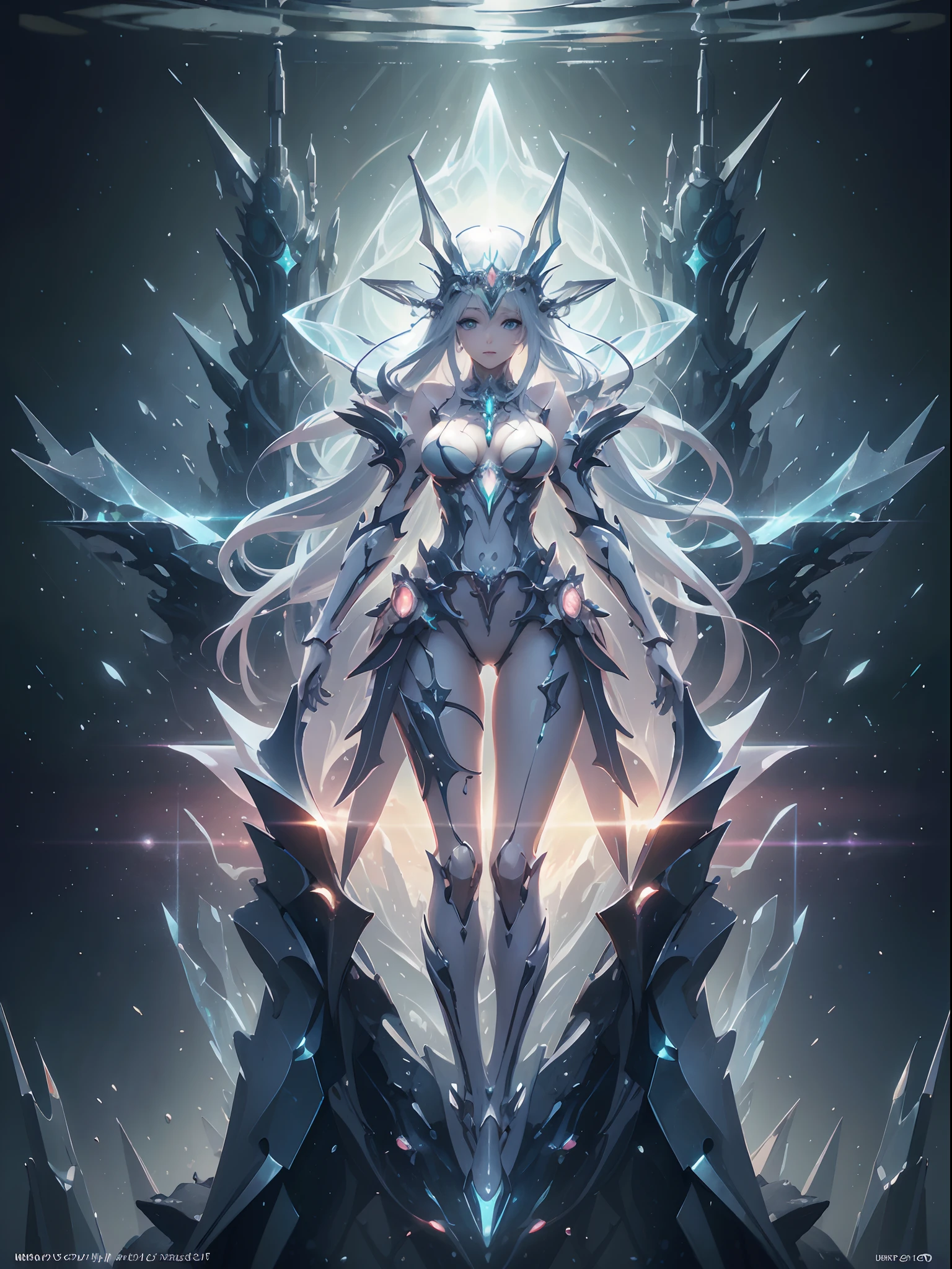glowing body, Body made of white light, hollow knight art style, blue eyes, eyes made of light, wielding a sword made of light