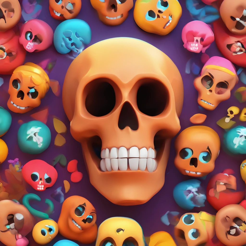 (best quality,4k,8k,highres,masterpiece:1.2),ultra-detailed,(realistic,photorealistic,photo-realistic:1.37),Pequena caveira, Estilo Disney Pixar, running through the graveyard and jumping over tombstones, vibrant colors, youthful energy, animated spirit, lively atmosphere, magical setting, dynamic motion, whimsical expressions, captivating storytelling, playful mood, enchanting adventure, cinematic composition, detailed skull, expressive eyes, whimsical smile, exaggerated facial features, colorful costumes and accessories, stylized animation, vibrant and charming characters, atmospheric lighting, hauntingly beautiful background, mystical ambiance