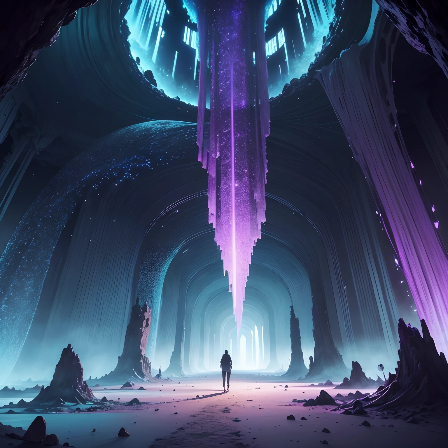 When I landed on the surface of the moon, I was amazed by what I saw. I found a magnificent scene, as if I were in a magical dreamland. The lunar underworld is a vast and mysterious labyrinth full of incredible wonders. The huge cave extends to the horizon and emits a faint blue light, like a dreamy aura. The interior of the cave is covered with colorful crystals that emit a dazzling glow, making you feel like you are in a magical crystal palace. At the end of the cave, a huge underground river flows slowly. The river has a mysterious purple color and gives off an intoxicating fragrance. Colorful plants float on the surface of the water, which shimmer in enchanting colors in the faint moonlight, like a dreamlike wonderland. Walking along the river, I found a huge underground forest. The trees rise tall, with dense foliage and flourishing. The trunk is covered with a strange texture, smooth and powerful, as if it contains endless energy. The animals in the forest are also unique and exotic, birds spread their wings and emit beautiful songs, and small animals play under the trees, like a harmonious and peaceful small world. Out of the underground forest, I came to a vast underground plain. The plain is covered with soft moon dust, like delicate fluff, and it makes a slight sound when stepping on the foot. At the end of the plain is a huge underground city. Towering buildings stand on the plain and exude modern technology. Through the transparent façade of the building, you can see the people coming and going in the city. This underground world made me feel the boundless imagination and creativity of human beings, and it is a mysterious and fascinating place.