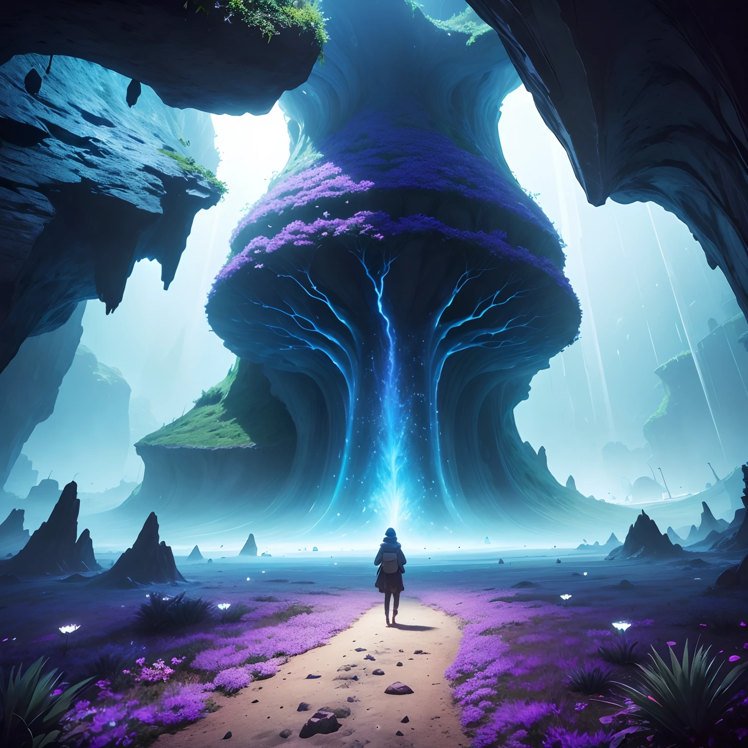 When I landed on the surface of the moon, I was amazed by what I saw. I found a magnificent scene, as if I were in a magical dreamland. The lunar underworld is a vast and mysterious labyrinth full of incredible wonders. The huge cave extends to the horizon and emits a faint blue light, like a dreamy aura. The interior of the cave is covered with colorful crystals that emit a dazzling glow, making you feel like you are in a magical crystal palace. At the end of the cave, a huge underground river flows slowly. The river has a mysterious purple color and gives off an intoxicating fragrance. Colorful plants float on the surface of the water, which shimmer in enchanting colors in the faint moonlight, like a dreamlike wonderland. Walking along the river, I found a huge underground forest. The trees rise tall, with dense foliage and flourishing. The trunk is covered with a strange texture, smooth and powerful, as if it contains endless energy. The animals in the forest are also unique and exotic, birds spread their wings and emit beautiful songs, and small animals play under the trees, like a harmonious and peaceful small world. Out of the underground forest, I came to a vast underground plain. The plain is covered with soft moon dust, like delicate fluff, and it makes a slight sound when stepping on the foot. At the end of the plain is a huge underground city. Towering buildings stand on the plain and exude modern technology. Through the transparent façade of the building, you can see the people coming and going in the city. This underground world made me feel the boundless imagination and creativity of human beings, and it is a mysterious and fascinating place.