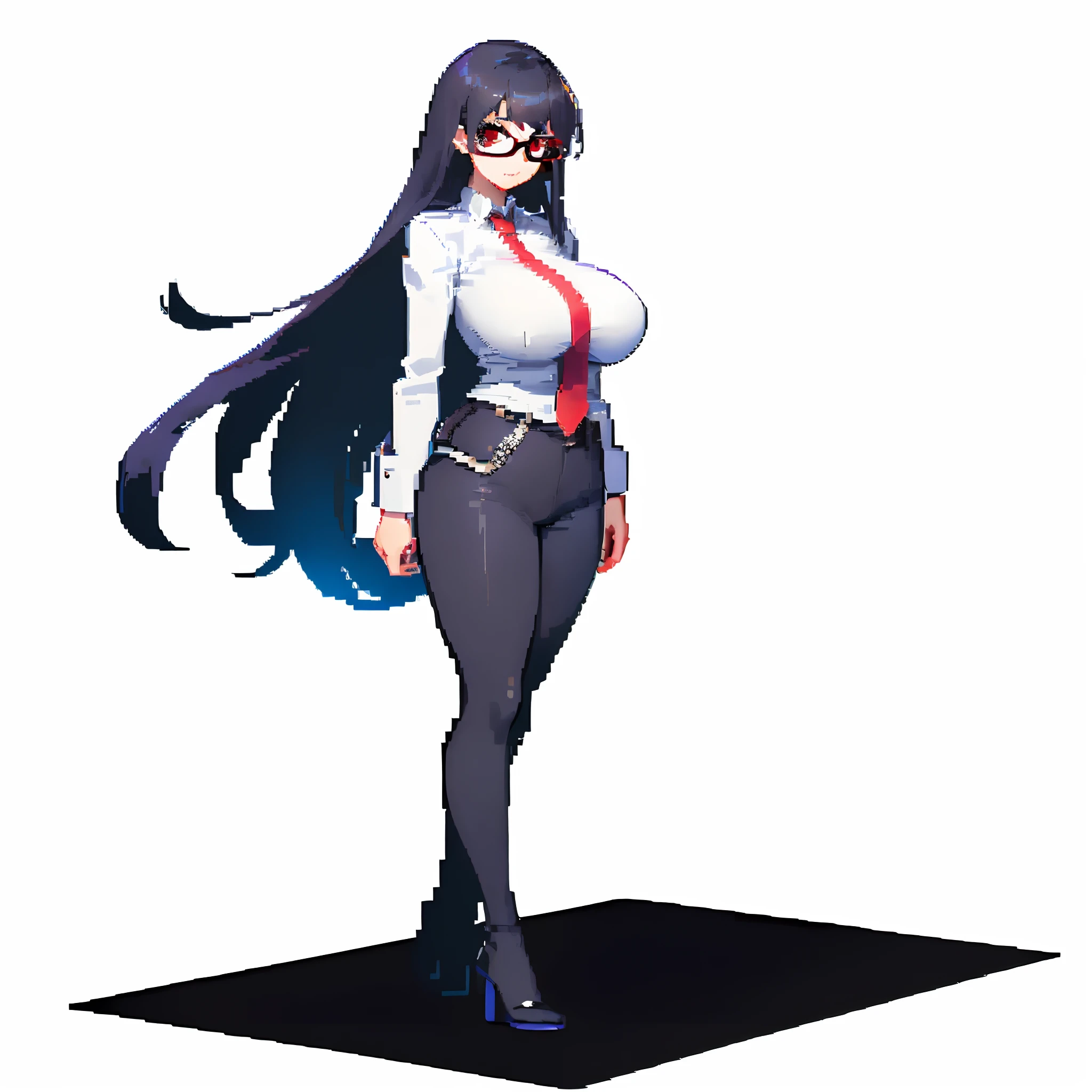 Red glasses and intelligent eyes