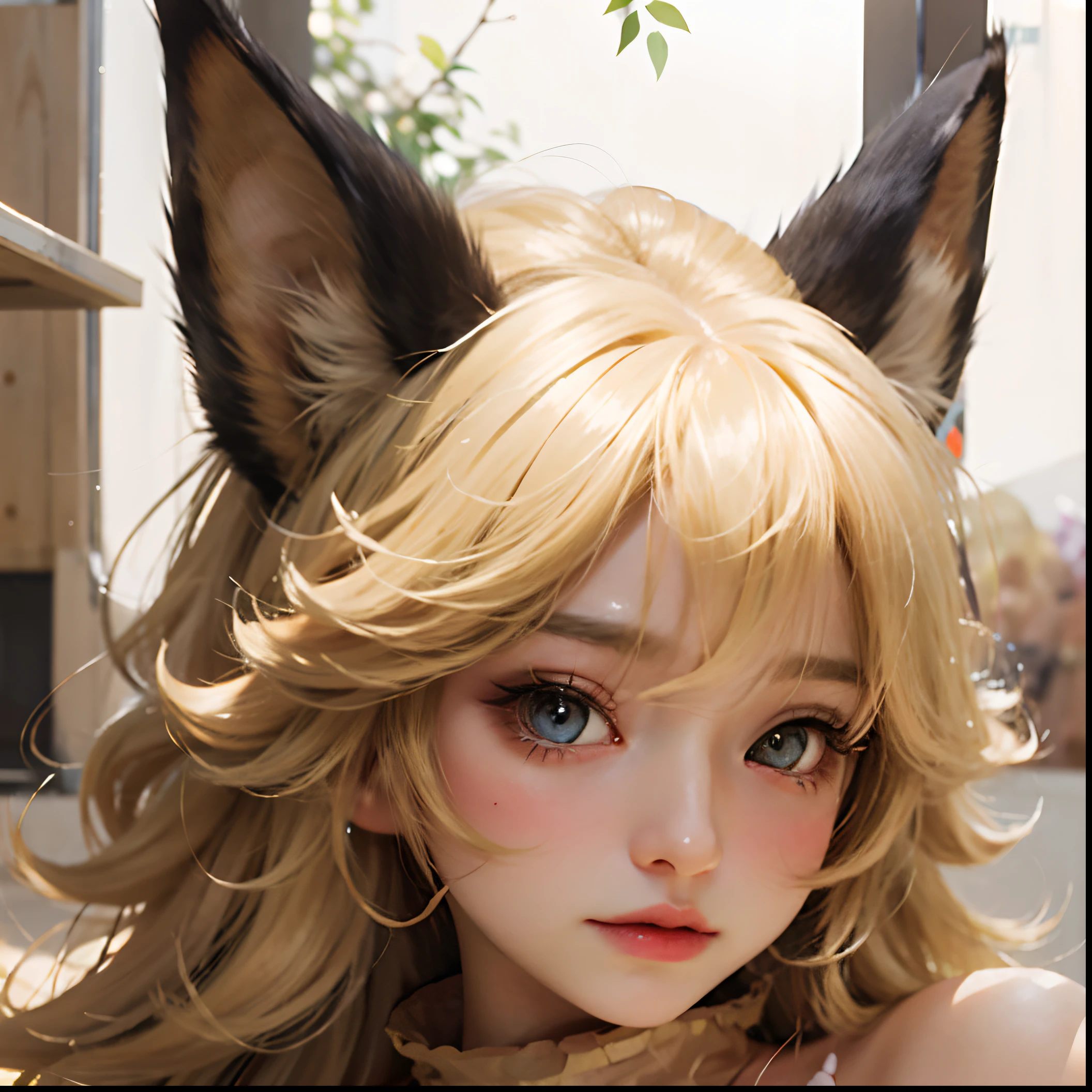 anime girl with long blonde hair and cat ears posing for a picture, beautiful anime catgirl, girl with fox ears, attractive cat girl, very beautiful cute catgirl, extremely detailed artgerm, beautiful young catgirl, very beautiful anime cat girl, anime catgirl, anime girl with cat ears, ig model | artgerm, artgerm. high detail