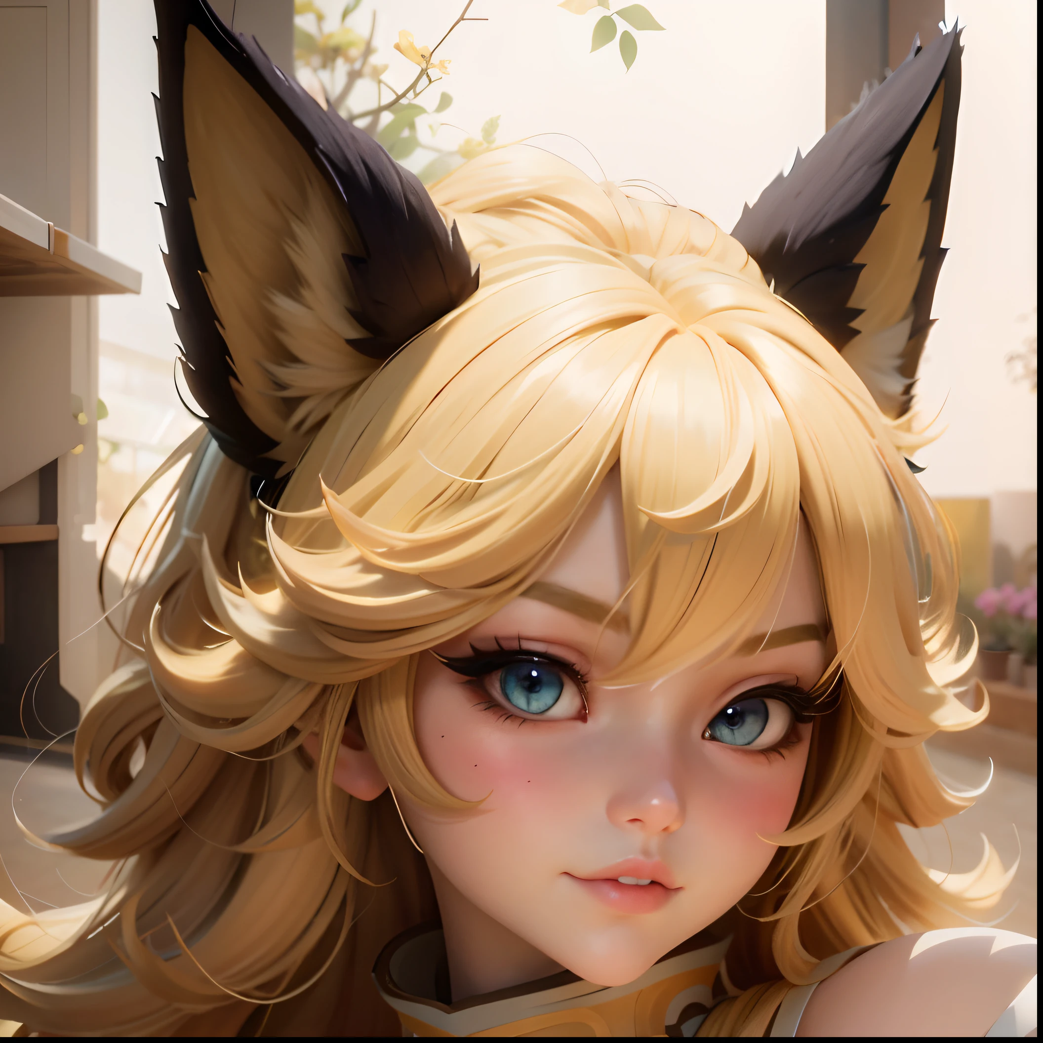 anime girl with long blonde hair and cat ears posing for a picture, beautiful anime catgirl, girl with fox ears, attractive cat girl, very beautiful cute catgirl, extremely detailed artgerm, beautiful young catgirl, very beautiful anime cat girl, anime catgirl, anime girl with cat ears, ig model | artgerm, artgerm. high detail