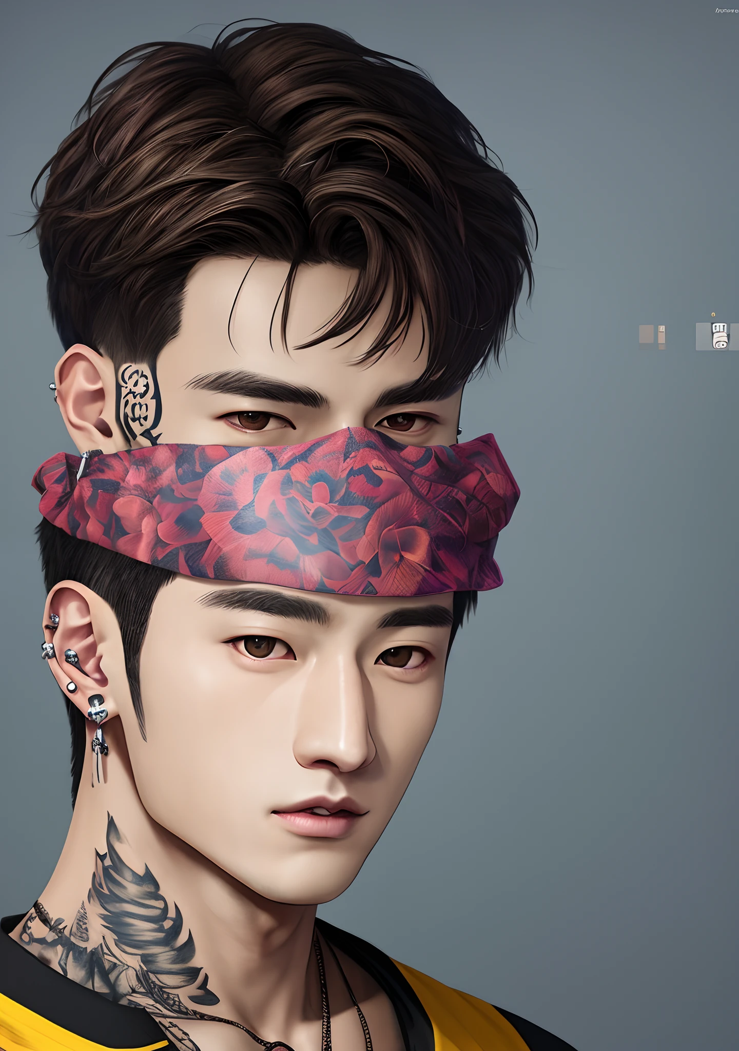there is a man with a hat and a knife in his hand, tane skin, extreme detail skin, wielding knife, wielding a fish sword, gapmoe yandere, skin : tjalf sparnaay, inspired by Dai Jin, detailed skin, inspired by Bian Shoumin, with rap cap on head, inspired by Wuzhun Shifan