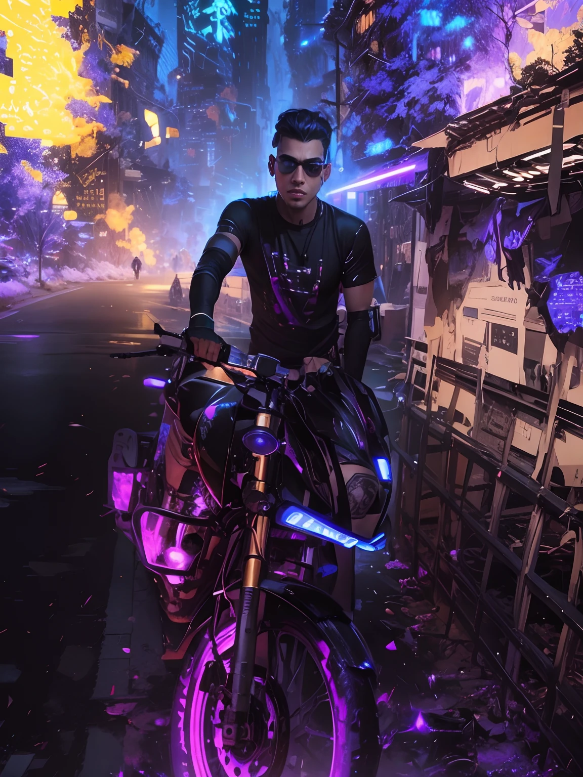 Change background cyberpunk handsome boy, realistic face,8k,ultra realistic ,