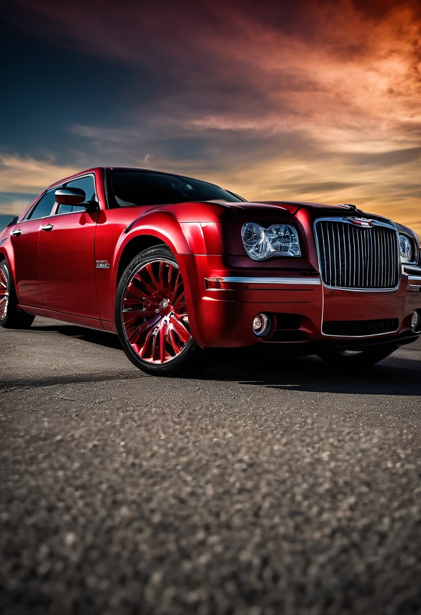 Make a moving imagine if a Chrysler 300 red eye