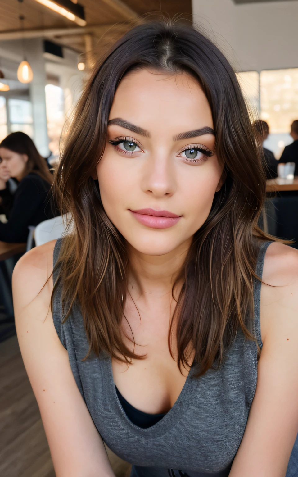 Jolie belle blonde avec pull jaune (Drinking coffee in a modern café at sunset), highly detailed, , visage innocent, naturally wavy hair, yeux bleus, high resolucion, шедевр, Meilleur Qulaity, intricate high detail, highly detailed, mise au point nette, detailed skin, Realistic skin texture, Texture, detailled eyes, Professionnel, 4K, sourire charmant, prise avec Canon, 85 mm, Light depth of field, Kodak Vision Couleur, perfect fit body, extremly detailed, photographier_\(ultra\), photographierRealstic, Realstic, Post-traitement, maximum details, roughness, real life, ultrarealistic, photorealism, Photographie, 8K UHD, Photographie