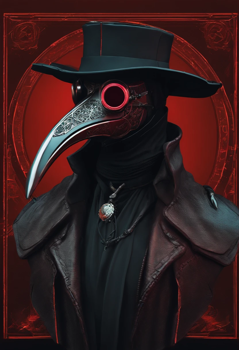 plague doctor style cyberpunk mechendo no pohotoshop