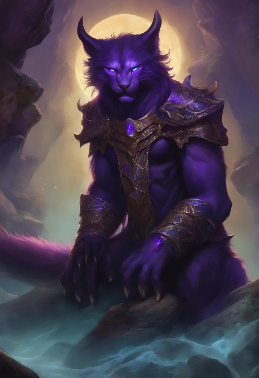 demon, rpg, patchfinder, garras grandes, pequeno, roxo, claw, garras, felino