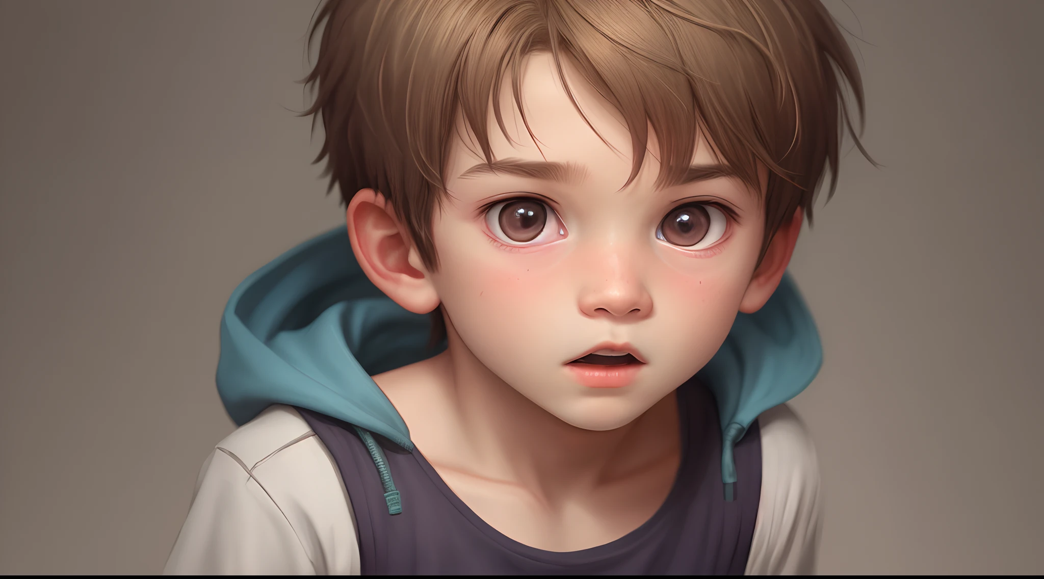 draw a gentle and a scared boy