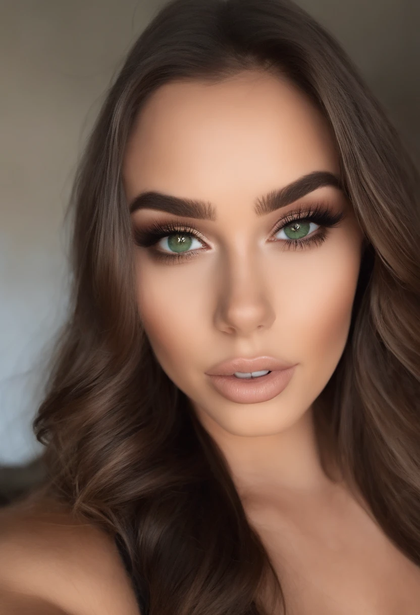 Mujer arafed con senos grandes, Chica sexy con ojos verdes, Retrato Sophie Mudd, brown hair and large eyes, selfie de una mujer joven, Ojos del dormitorio, Violeta Myers, sin maquillaje, Maquillaje natural, staring directly into camera, cara con artgram, maquillaje sutil, Impresionante foto de cuerpo completo, penetrantes ojos verdes, beautiful angle, girl, Imagen de cuerpo entero, cuerpo completo, full body shoot, Diosa morena, High detail, pose sexy, club nocturno, partido, fun