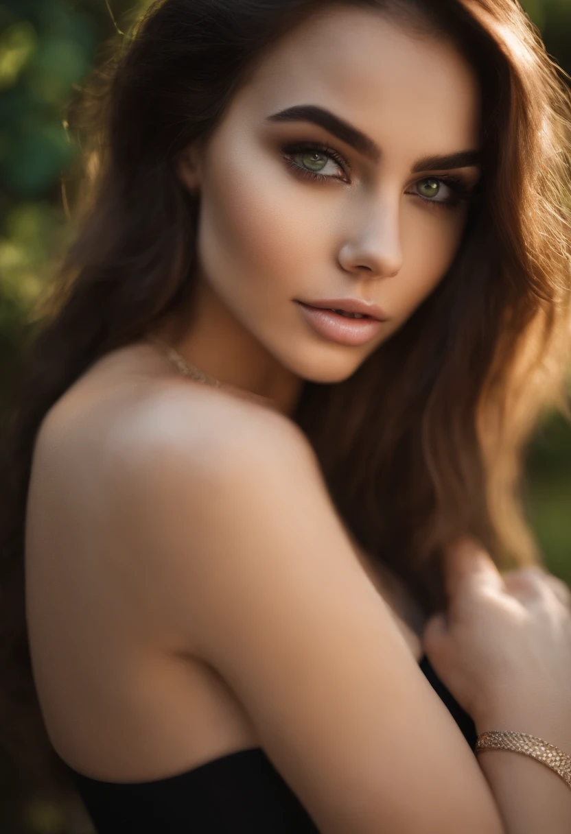 Mujer arafed con senos grandes, Chica sexy con ojos verdes, Retrato Sophie Mudd, brown hair and large eyes, selfie de una mujer joven, Ojos del dormitorio, Violeta Myers, sin maquillaje, Maquillaje natural, staring directly into camera, cara con artgram, maquillaje sutil, Impresionante foto de cuerpo completo, penetrantes ojos verdes, beautiful angle, girl, Imagen de cuerpo entero, cuerpo completo, full body shoot, Diosa morena, High detail, pose sexy, club nocturno, partido, fun