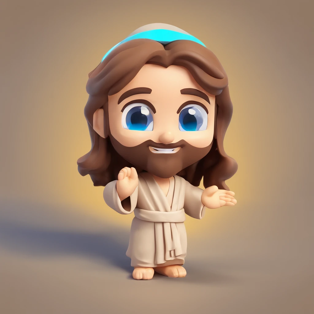 Create Jesus Christ Chibi Style with Open Arms, sorrindo