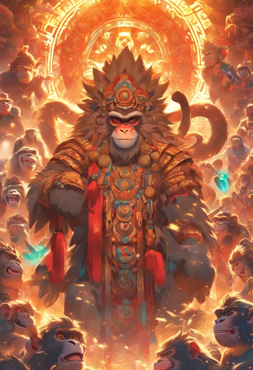 (((HUN BATZ))) best quality, ultra-high resolution, 4K detailed CG, masterpiece, Hun Batz,Mayan God Mayan clothing,Mayan mythology,Mexico,aesthetics,((Monkey God)),beautiful picture, centered on screen
