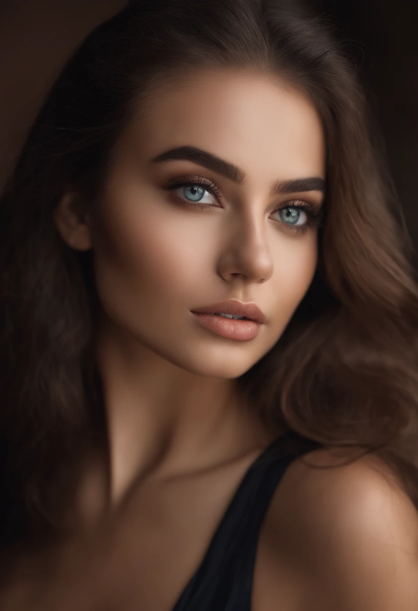 ((Medium full shot)).a beautiful young woman, perfect skin, seductive expression, long flowing hair, elegant dress, dramatic lighting, cinematic composition, photorealistic, 8k, high quality, (best quality,4k,8k,highres,masterpiece:1.2),ultra-detailed,(realistic,photorealistic,photo-realistic:1.37),dramatic lighting,dramatic shadows,chiaroscuro,cinematic,elegant,beautiful detailed eyes,beautiful detailed lips,extremely detailed eyes and face,longeyelashes,porcelain skin,sensual,alluring,captivating,enthralling,mesmerizing,enticing