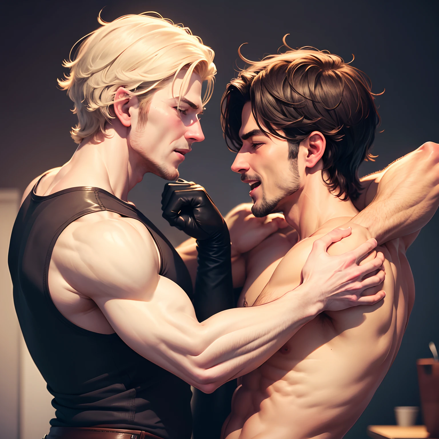 men tickling each other
