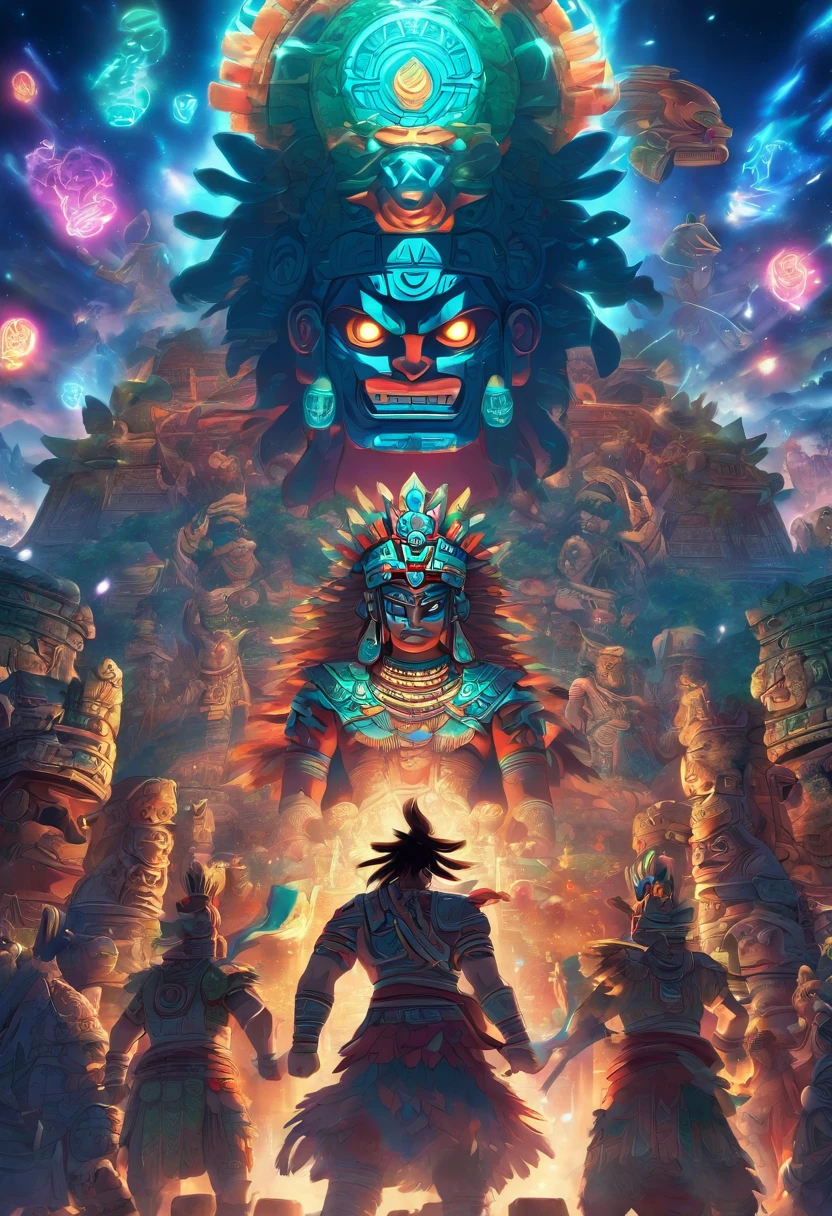 (((MAYAN PITZ)) best quality, ultra-high resolution, 4K detailed CG, masterpiece, ball game, Mayan mythology, Mexico, aesthetics, ((ball game)), beautiful image, centered on screen
