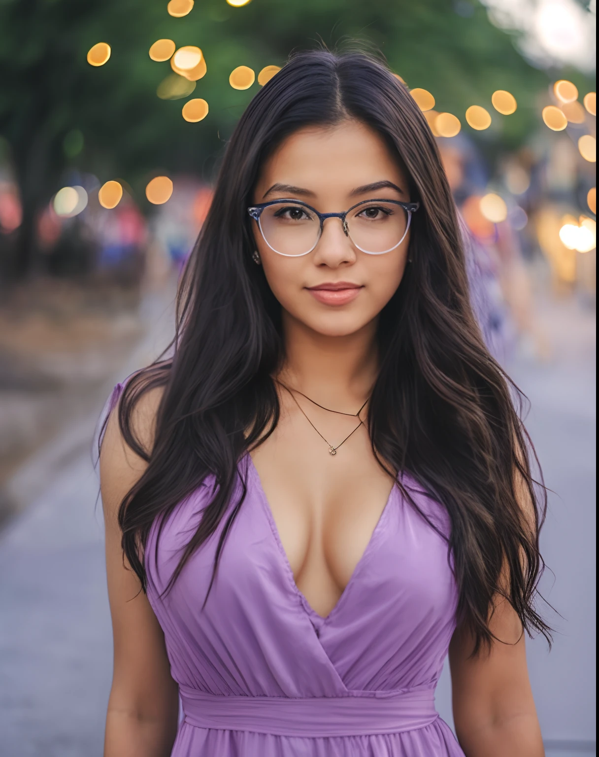 Woman in purple dress and glasses is pointing at something, pointing at camera, girl with glasses, com o dedo indicador, menina atraente, Mulher nova do alerta, Violeta Myers, girl wearing round glasses, menina jovem e bonito, seductiveexpression, parece inteligente, foto da mulher jovem, mulher bonito, mulher jovem bonito, menina jovem bonito, Brandon Woelfel