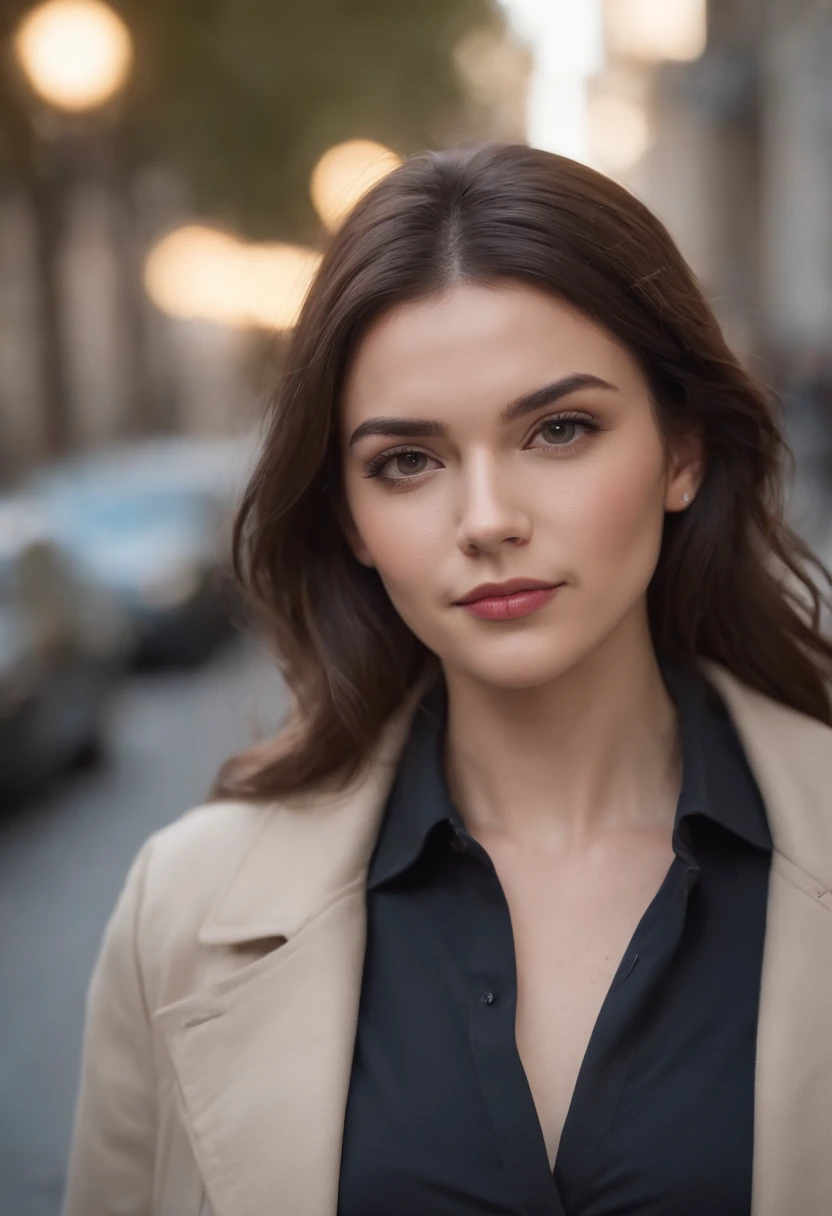 photorealistic, best quality, hyper detailed, female detective, 27 years old, brunette hair, cute face and hair, full body, super realistic, street background, crime scene, (cheerful, happy, serious), looing at viewer, ultra high res, best shadow, RAW, instagram LUT