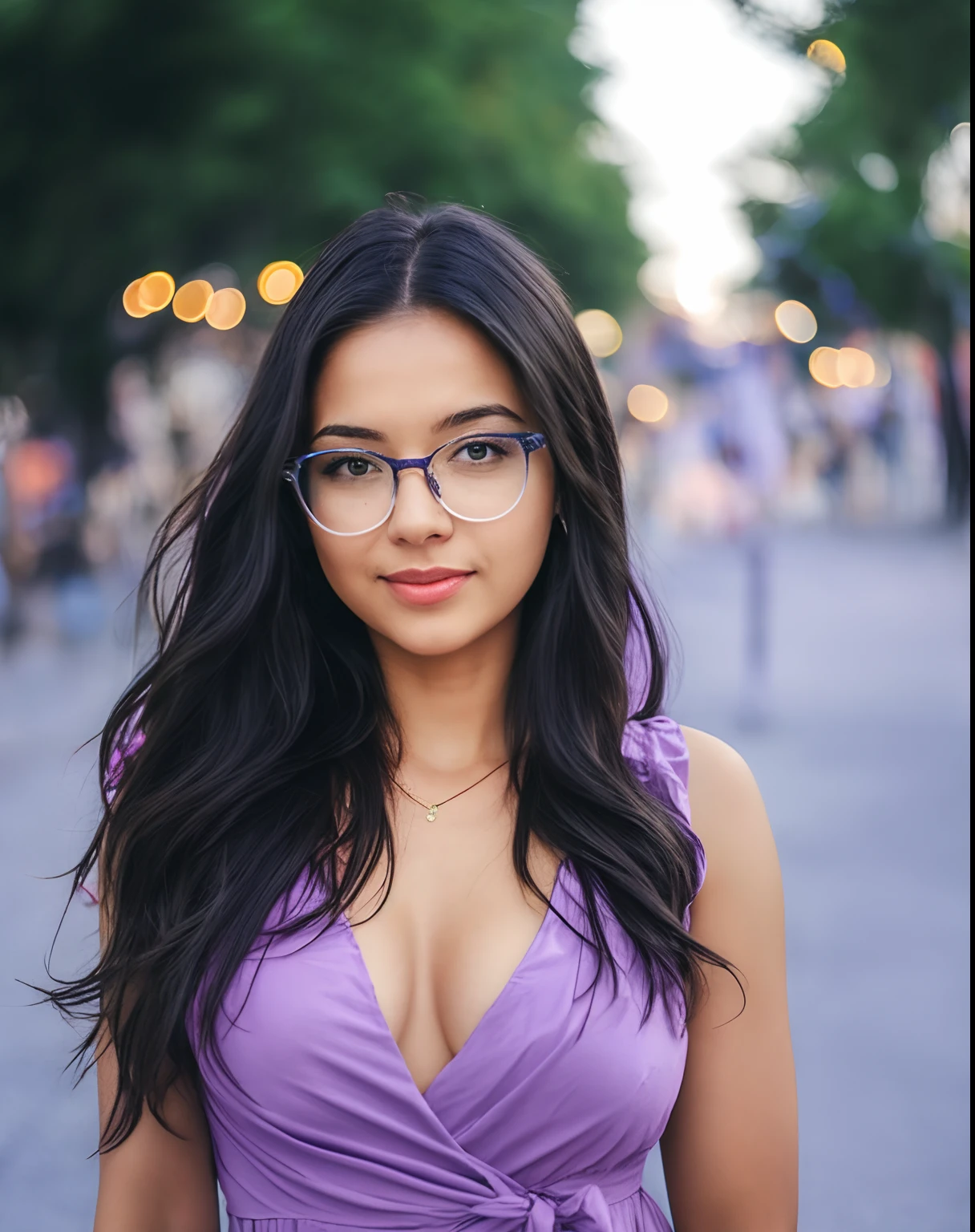 Woman in purple dress and glasses is pointing at something, pointing at camera, girl with glasses, com o dedo indicador, menina atraente, Mulher nova do alerta, Violeta Myers, girl wearing round glasses, menina jovem e bonito, seductiveexpression, parece inteligente, foto da mulher jovem, mulher bonito, mulher jovem bonito, menina jovem bonito, Brandon Woelfel