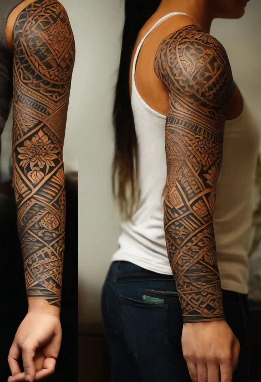 polynesian designs tattoo on arm full sleeve