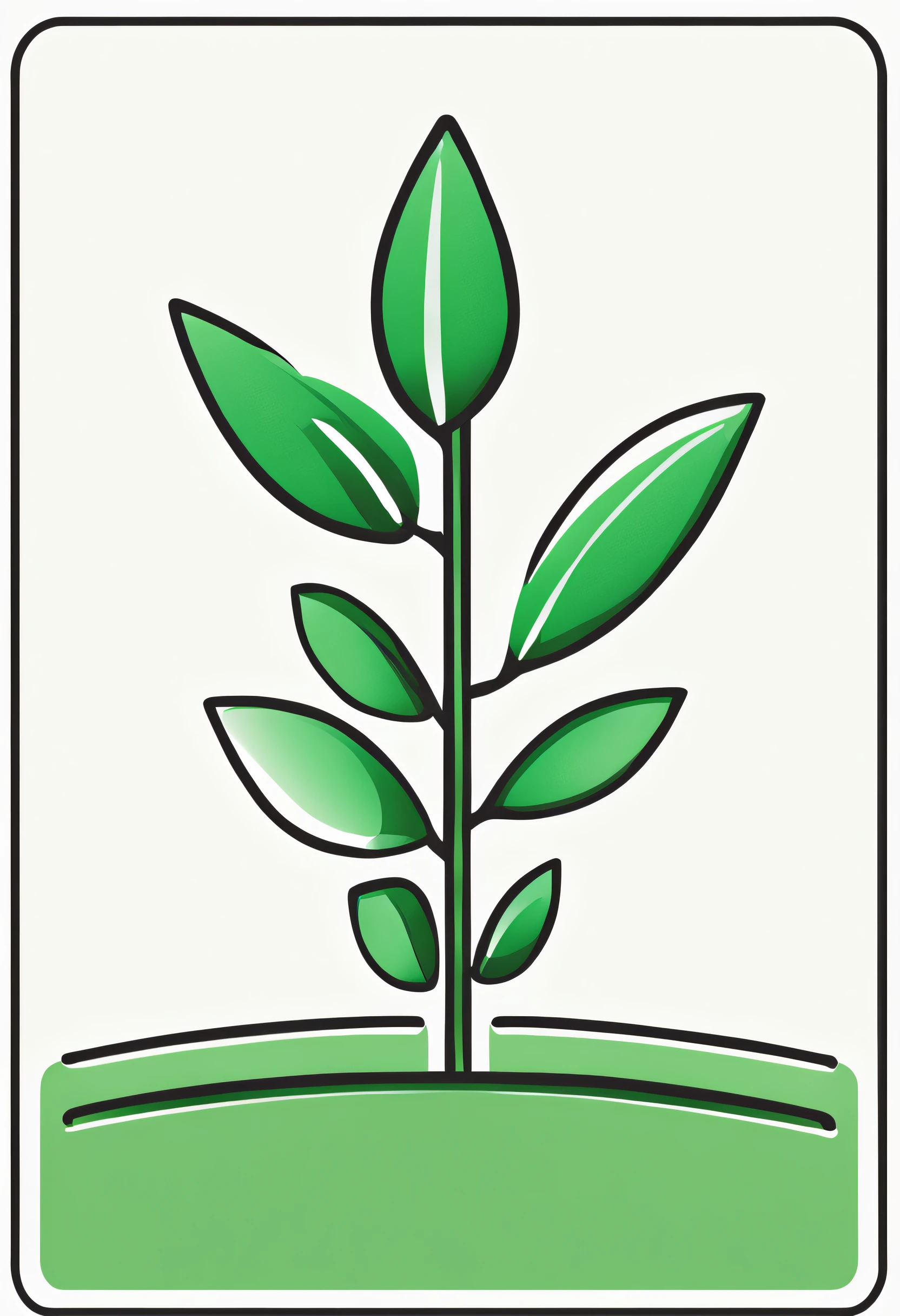 icon image, single plant , two color simple icon