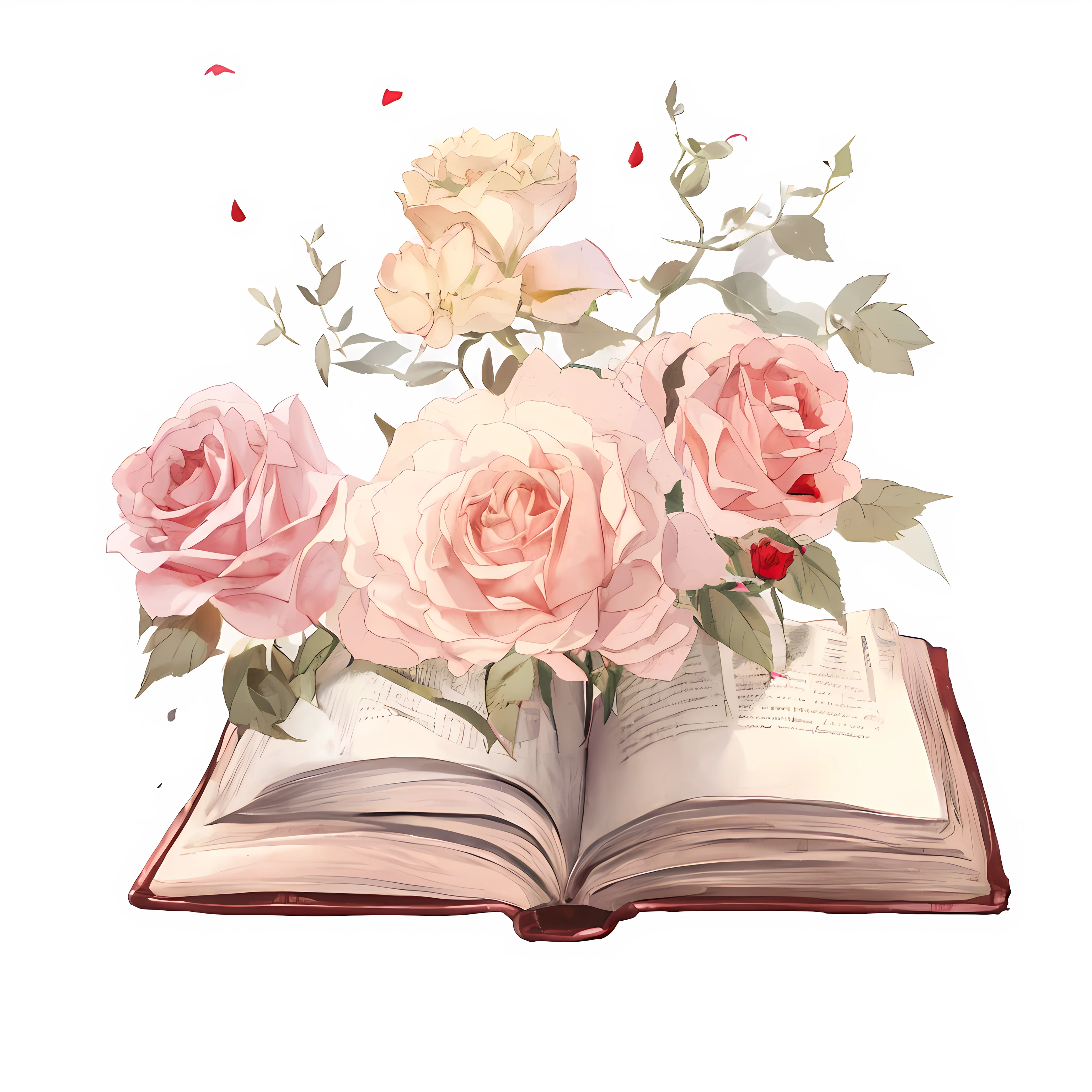 Book with red roses,