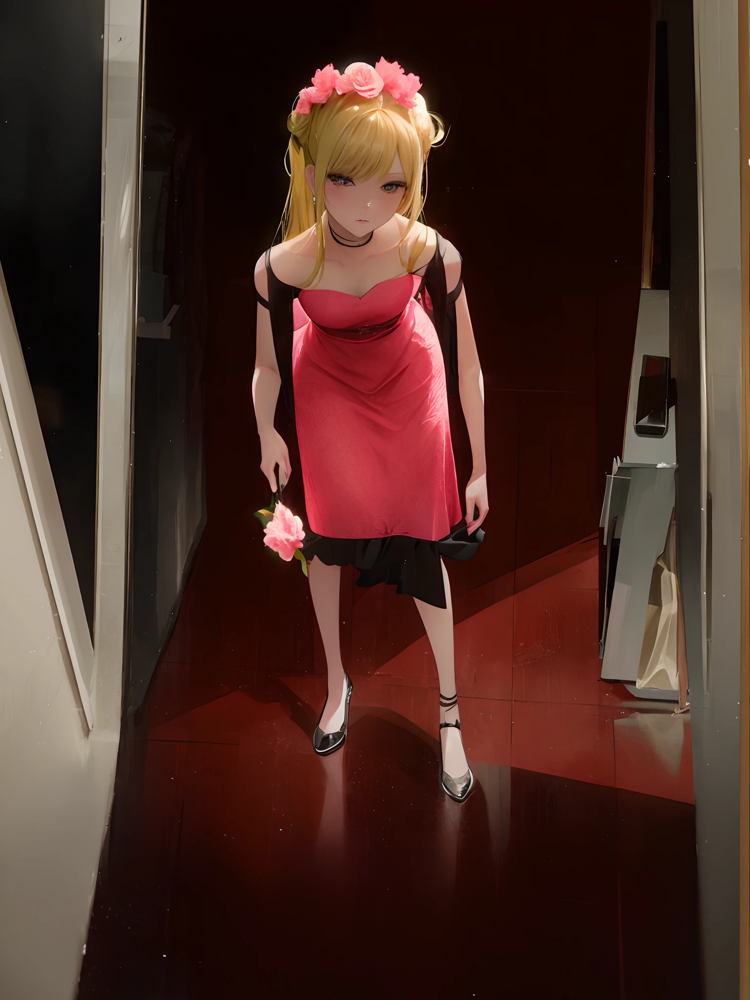 catwalk, Beautiful Women's Room , pink flowers, Flowers, Burgundy flowers , Light & reflections, Blur , ((Around Barbie Aesthetics))