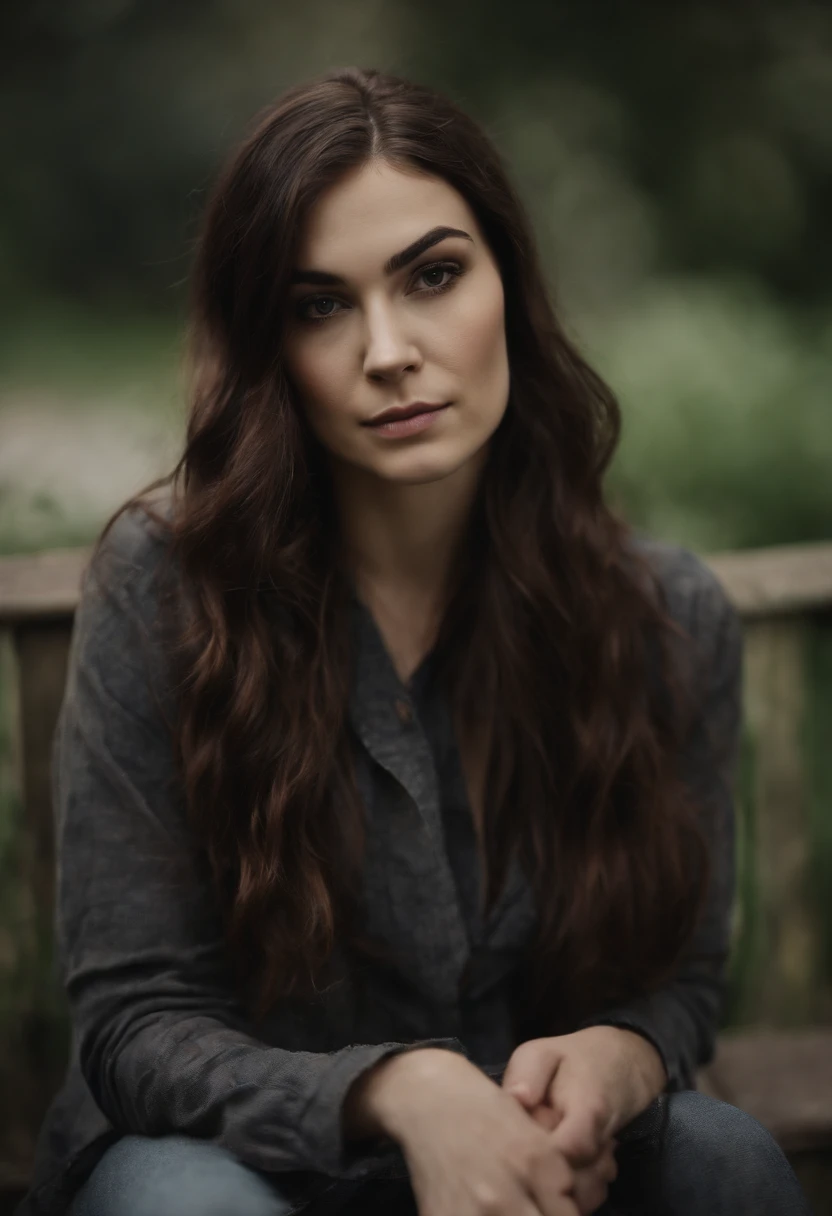 Sasha Grey sitting at a couch and crossed her legs, barefooted and wearing comfy clothes and pants, (photography), (best quality:1.5), (shredded and cropped purple hair), (blushed cheek, eyeliner, brown eyeliner and shadow), (clear eyes), textured skin, [hyper realistic],  face close, 80mm, soft focus , film grain:1.2