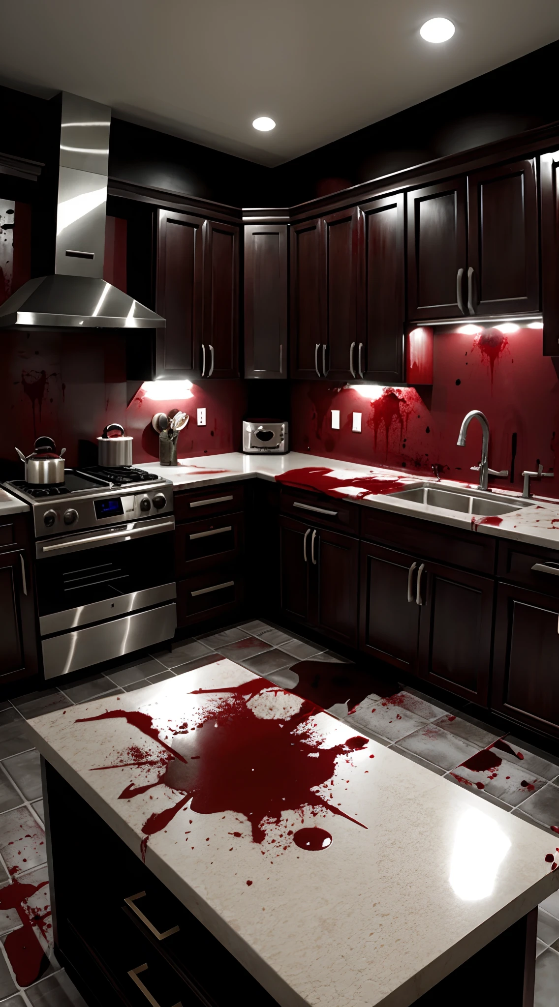 Resident evil kitchen mansion blood mess