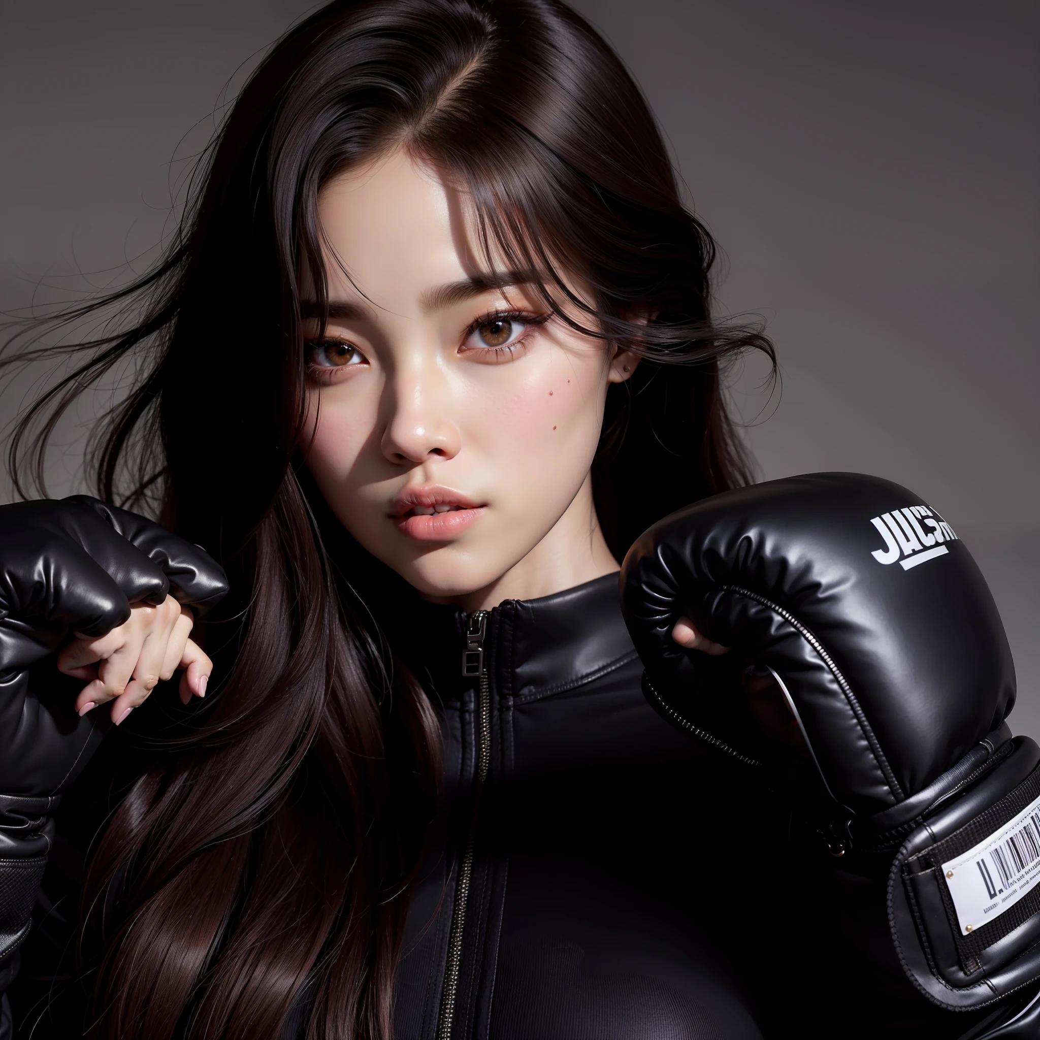 um close up de uma mulher usando luvas de boxe posando para uma foto, jennie blackpink, Retrato de jennie de Blackpink, Jaeyeon Nam, Jinyoung Canela, iu lee ji-eun as a super villain, Portrait of female Korean idol, arte oficial, Kim Jennie , Lee Ji - Eun, Lee Ji-eun, Jennie do blackpink