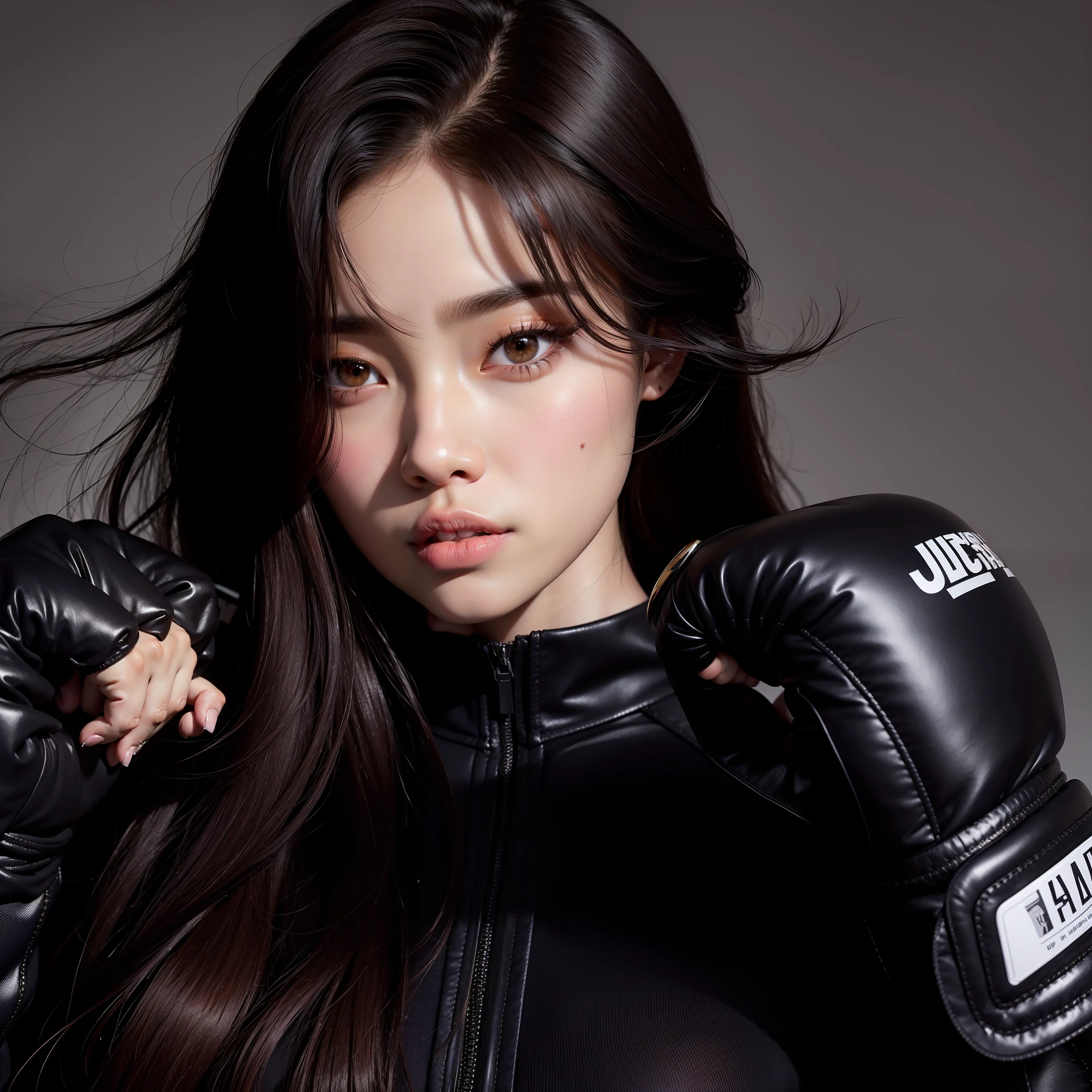 um close up de uma mulher usando luvas de boxe posando para uma foto, jennie blackpink, Retrato de jennie de Blackpink, Jaeyeon Nam, Jinyoung Canela, iu lee ji-eun as a super villain, Portrait of female Korean idol, arte oficial, Kim Jennie , Lee Ji - Eun, Lee Ji-eun, Jennie do blackpink