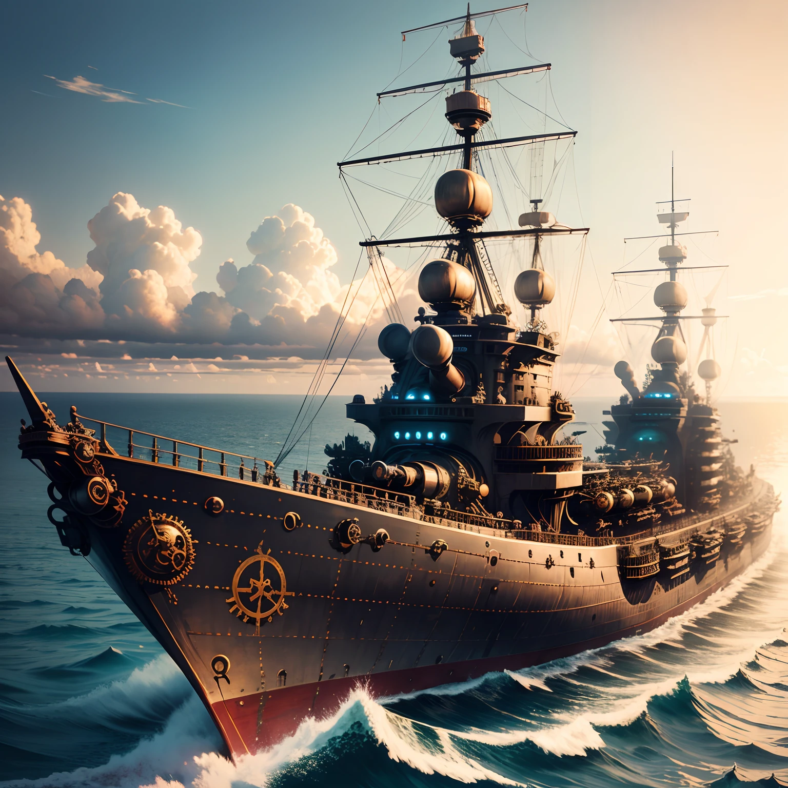 Steampunk battleship fleet