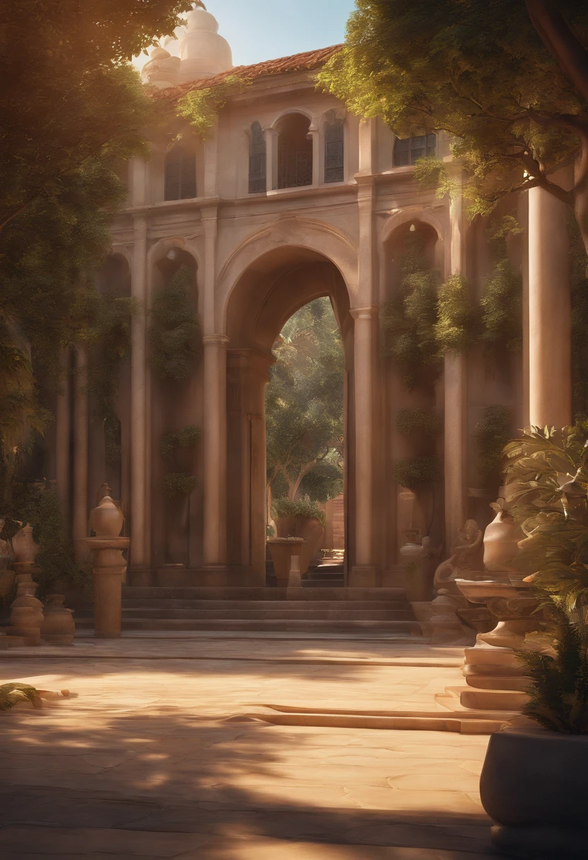 (obra prima), (The best illustrations), (Sem humanos), Fundos de anime, University courtyard, campus, ring lighting, Rim lighting,(o CG Unity 8K Wallpapers extremamente detalhado),(obra prima), (qualidade superior), (ultra-detalhada), (The best illustrations), (Melhores Sombras)、perfect lighting, Anatomia Perfeita, Cores vivas, BgAniDusk, Tamanho da miniatura do YouTube,1280×720,