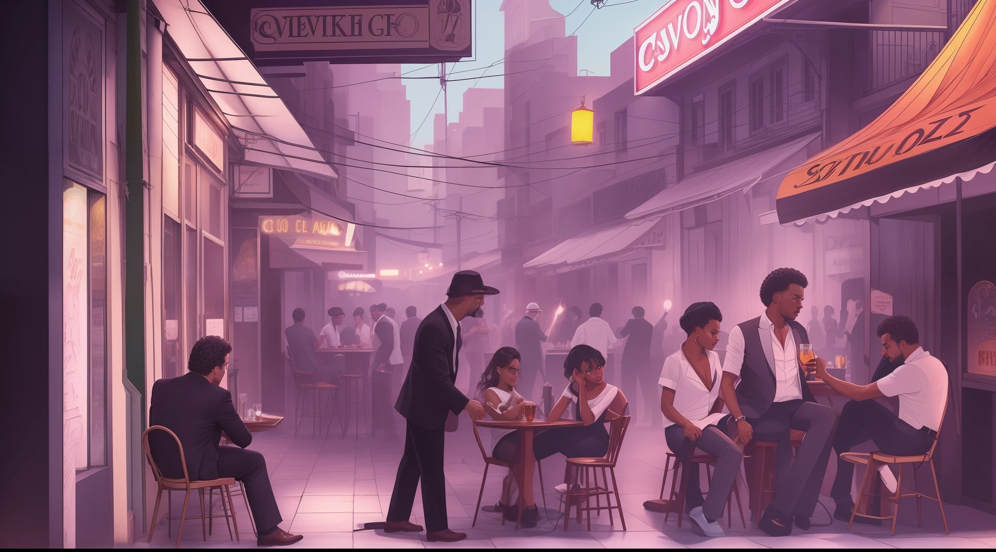 It was a sweltering summer night on the town. O ar era espesso e pesado, pesando nas ruas movimentadas. Neon lights flickered brightly, Fusing lugubrious colors throughout the pavement. The sidewalks were crowded with people, eagerly going to various drinking establishments.
Um desses bares estava escondido em uma rua lateral, sua entrada marcada apenas por um pequeno, Flicker signal. Inside, The place was dimly lit and filled with smoke. A jazz band played on a tiny stage, o saxofone chorando competindo com o burburinho da conversa.
no bar, Tom Jones sat alone nursing a whiskey. Ele estava vestido com camisa e blazer de gola aberta, Her dark hair slipped back. Mas seu olhar arrebatador estava fixo em uma mulher do outro lado da sala. Sentou-se num banquinho, pernas longas cruzadas, fumar casualmente um cigarro. Seu vestido vermelho justo acentuava cada curva.
When she looked up with cold appraisal, Tom felt a spark of electricity. Ele saltitou para o lado dela. Inclinando-se de perto, murmurou, "Quais as novas, Gatinho?" Ela arqueou uma sobrancelha, A hint of a smile playing on your red lips. The jazz music swelled up as they fell for easy banter. The sultry night had just begun.