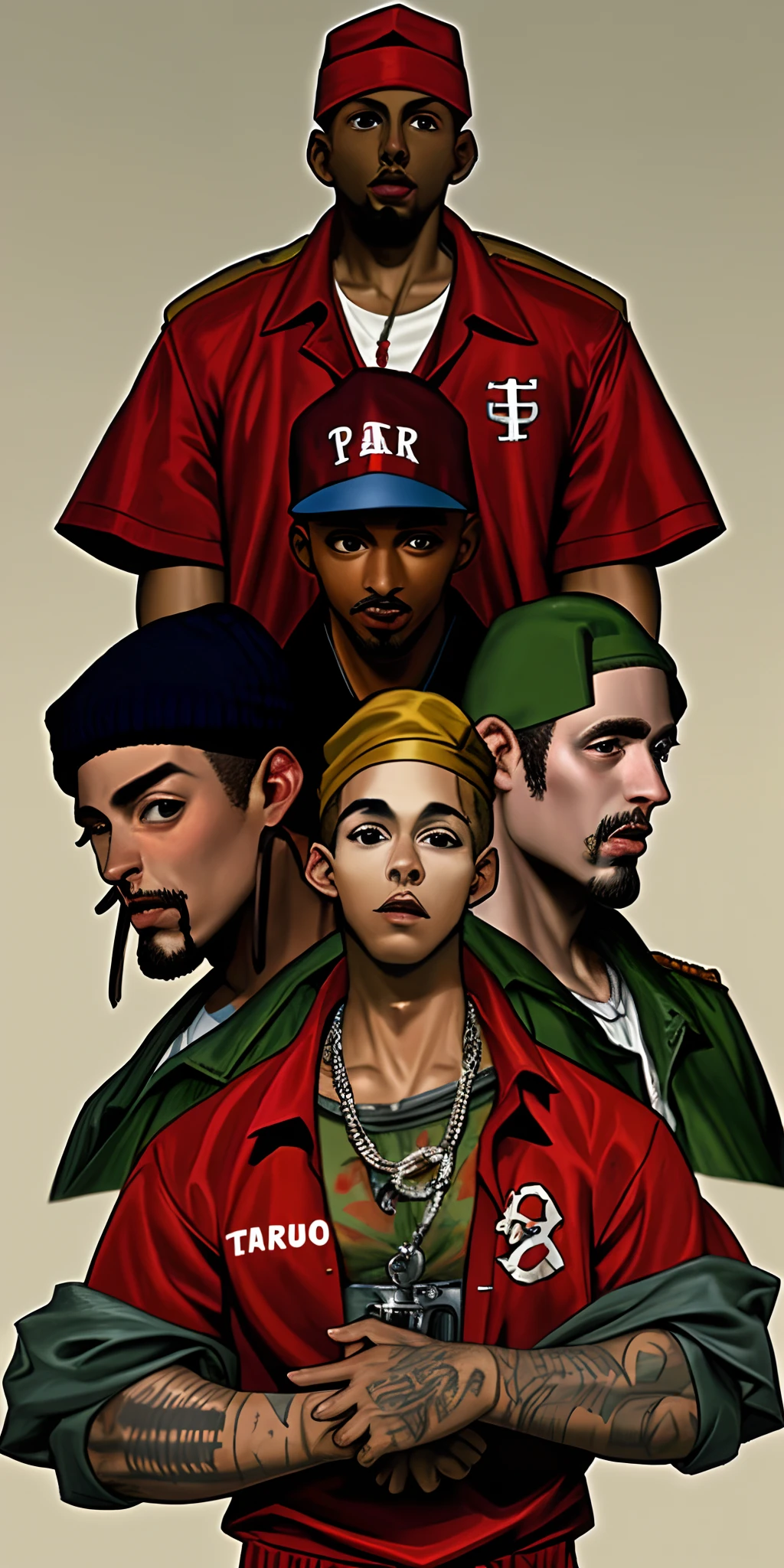 Tupac Shakur with the piru bloods