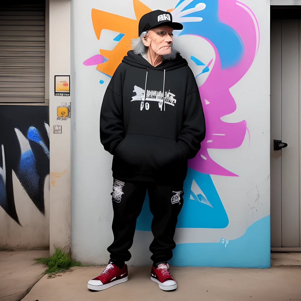 Conversation with Bard
Profile picture
Create an image prompt of an elderly man standing wearing hip hop style clothes on the outlying streets of Brazil, paredes grafitadas, ultra realista
Acessar outros rascunhos





























Prompt de imagem:

Um homem idoso, de aproximadamente 70 anos, is standing on a street on the outskirts of Brazil. He's wearing hip hop style clothes, com um moletom oversized, a baseball cap and skate shoes. He has a gray beard and long, messy hair.

The man is standing in front of a graffiti-covered wall. Graffiti is colorful and vibrant, com imagens de pessoas, Animals and Urban Symbols.

The environment is ultra realistic, with details that capture the essence of life in the peripheries of Brazil. The air is warm and humid, e o sol brilha forte. Traffic is heavy, com carros, motos e pedestres passando pela rua.

Specific details:

The man is wearing a black hoodie with a gray hoodie. The cap is black with a logo of a skateboard brand. The sneakers are red with black accents.
The man's beard is gray and reaches to his chest. Hair is long and messy, com alguns fios brancos.
The graffiti on the wall shows an image of a group of young people breakdancing. The background is black and white, com linhas coloridas.
The environment is ultra realistic, with details that capture the essence of life in the peripheries of Brazil. The air is warm and humid, e o sol brilha forte. Traffic is heavy, com carros, motos e pedestres passando pela rua.